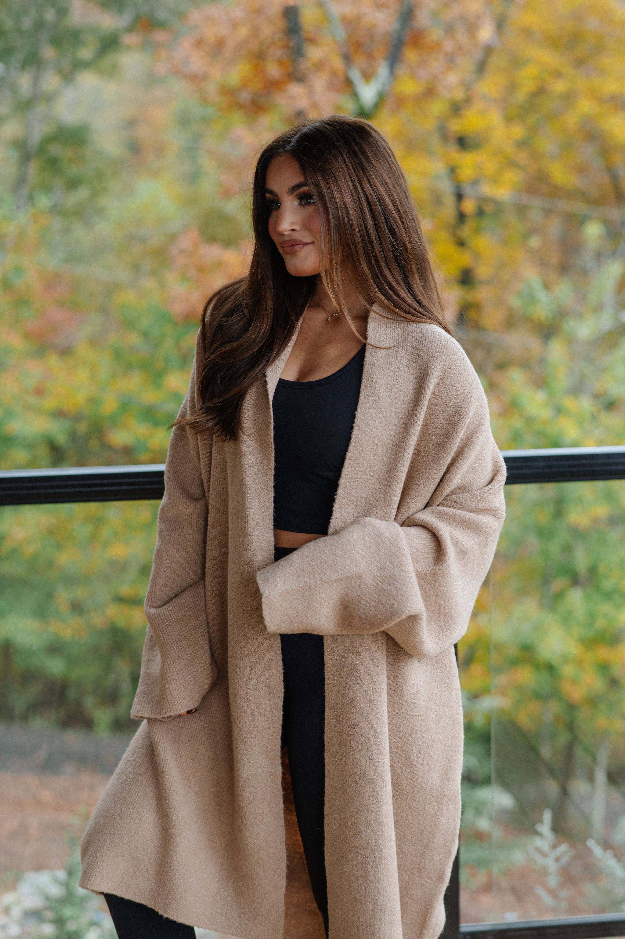 Clara Duster Cardigan-Dark Taupe