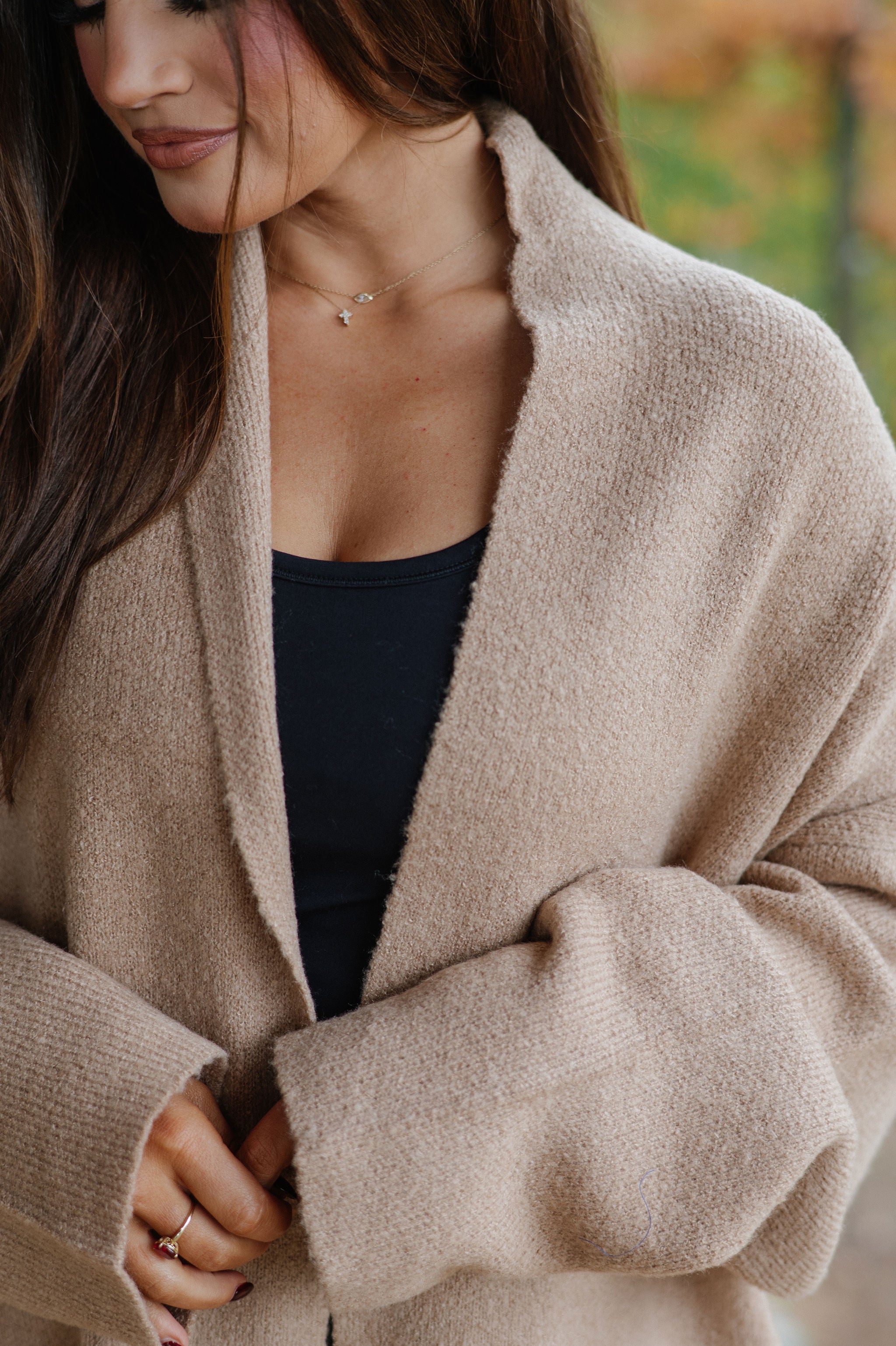 Clara Duster Cardigan-Dark Taupe