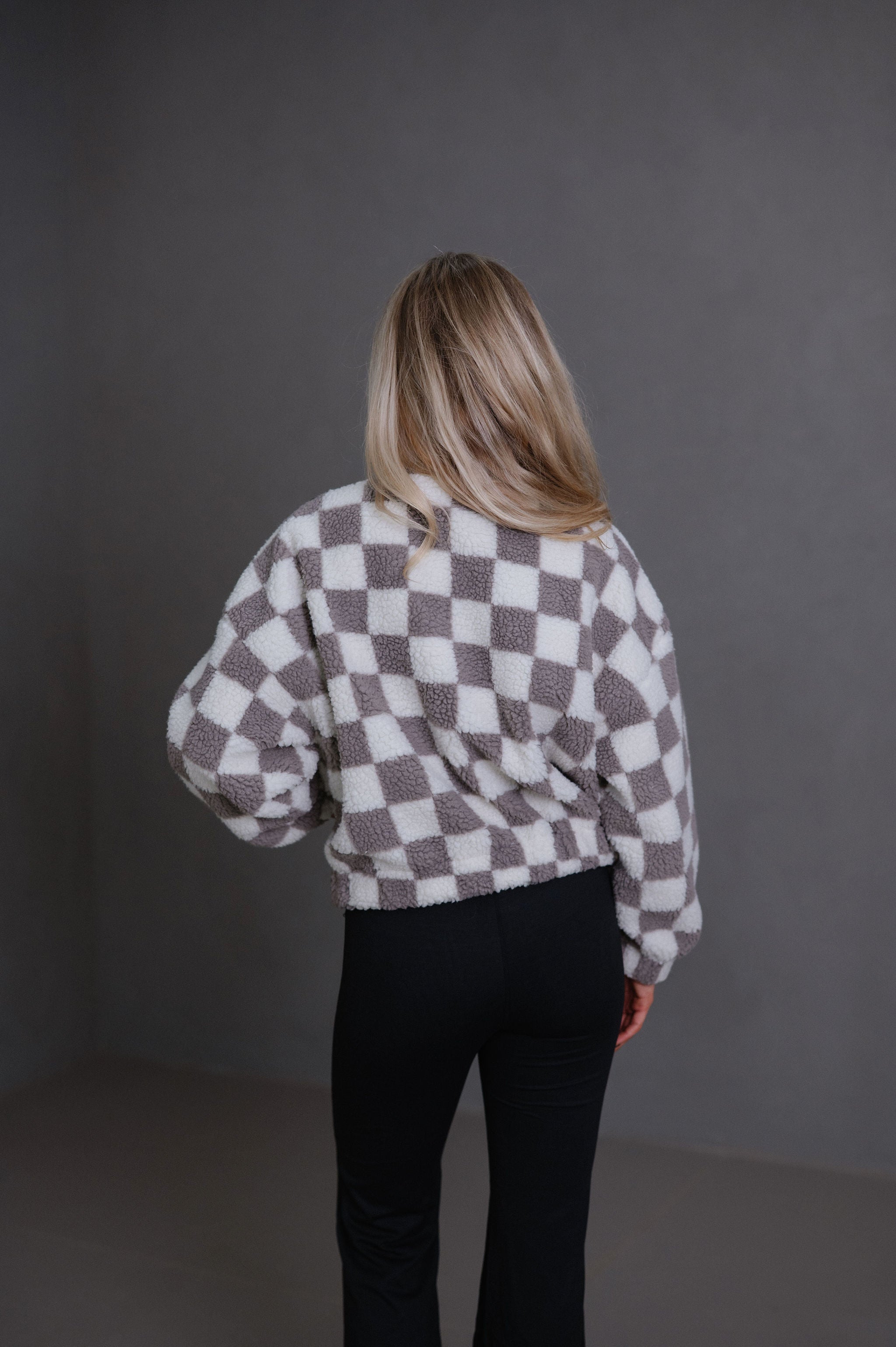 Alayna Checkered Jacket-Grey