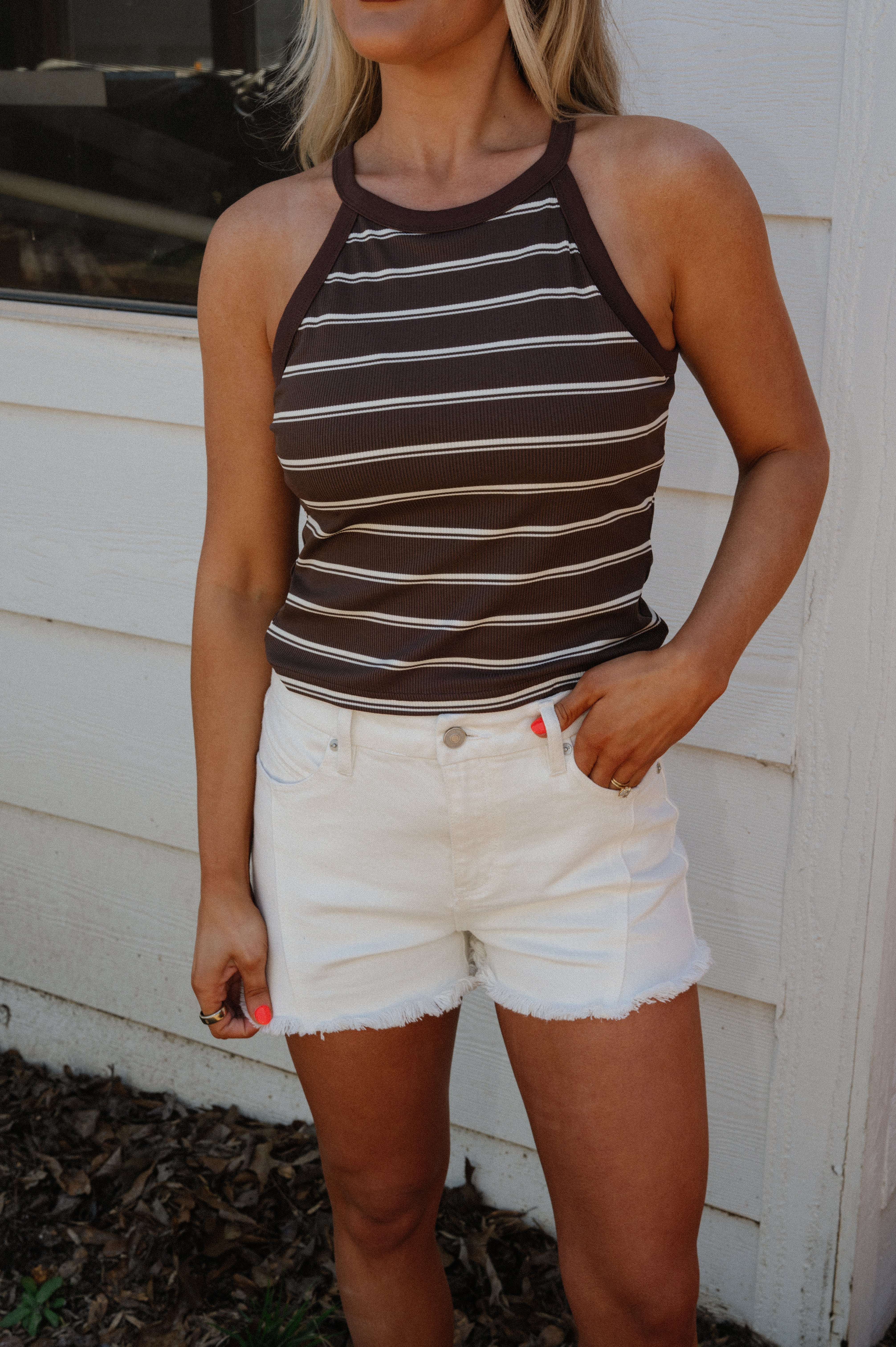 Spencer Tank-Brown/Cream