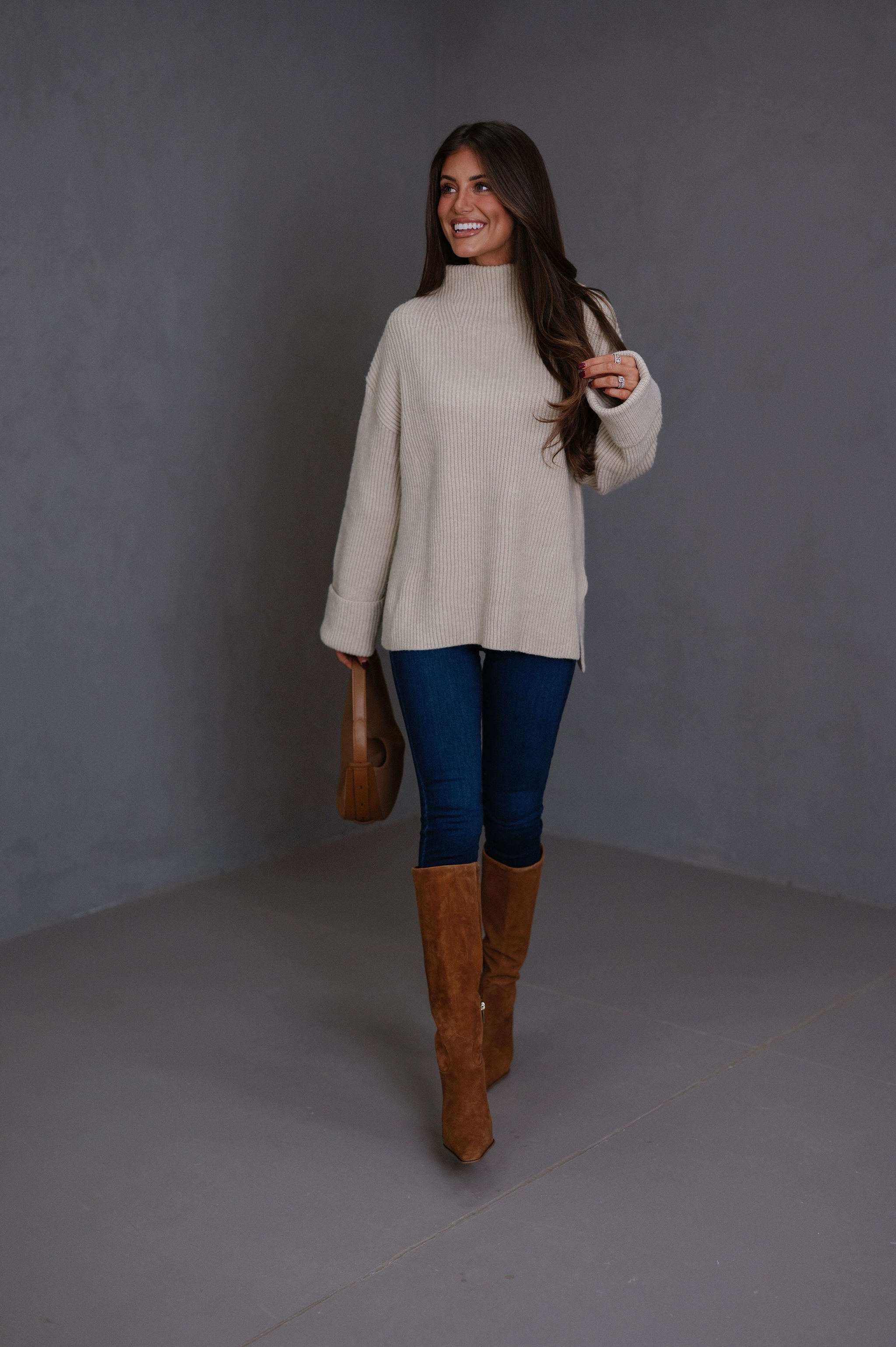 Miller Oversized Pullover Sweater-Oatmeal