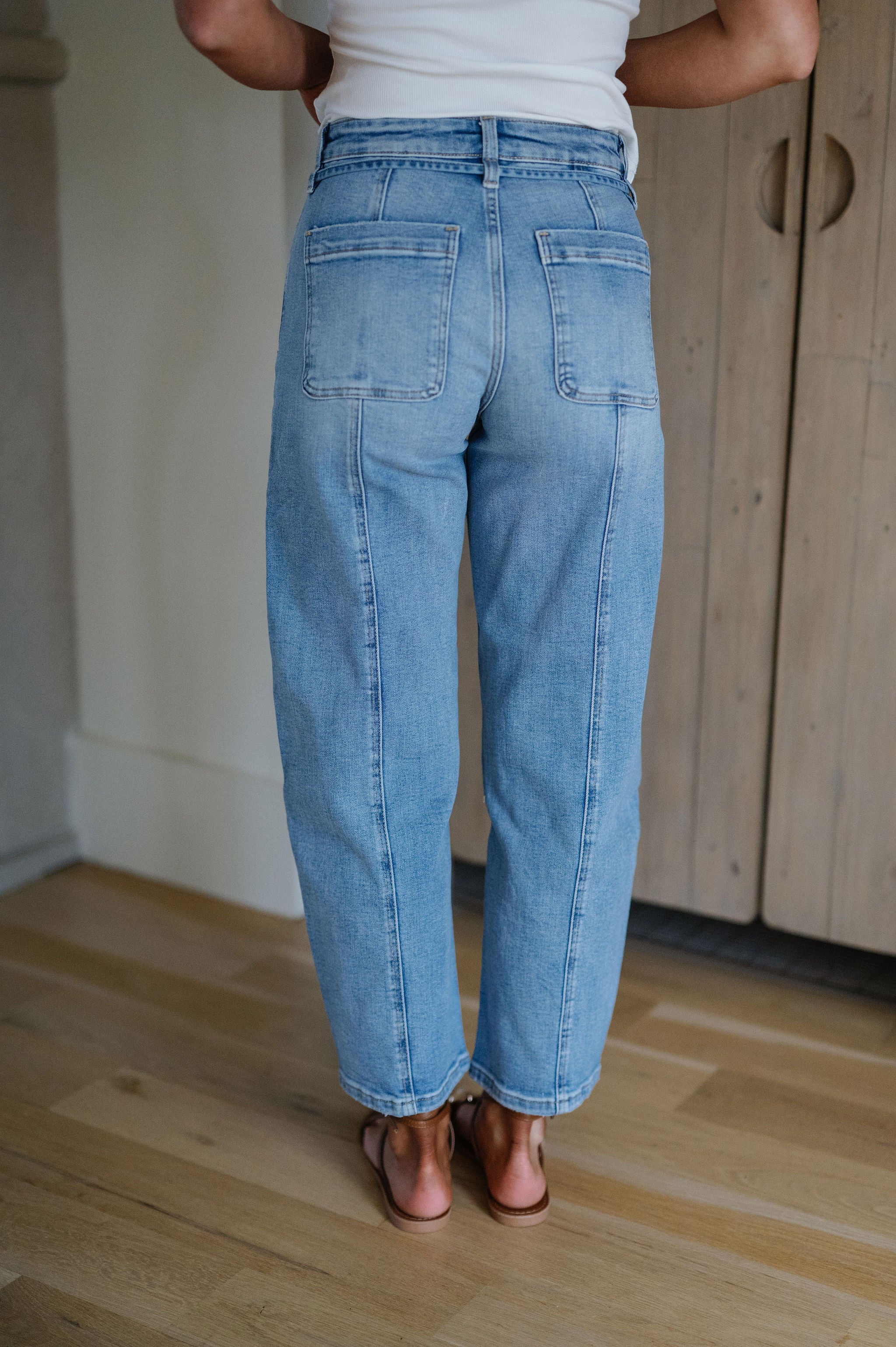 Jemison High Rise Barrel Jeans-Medium Wash