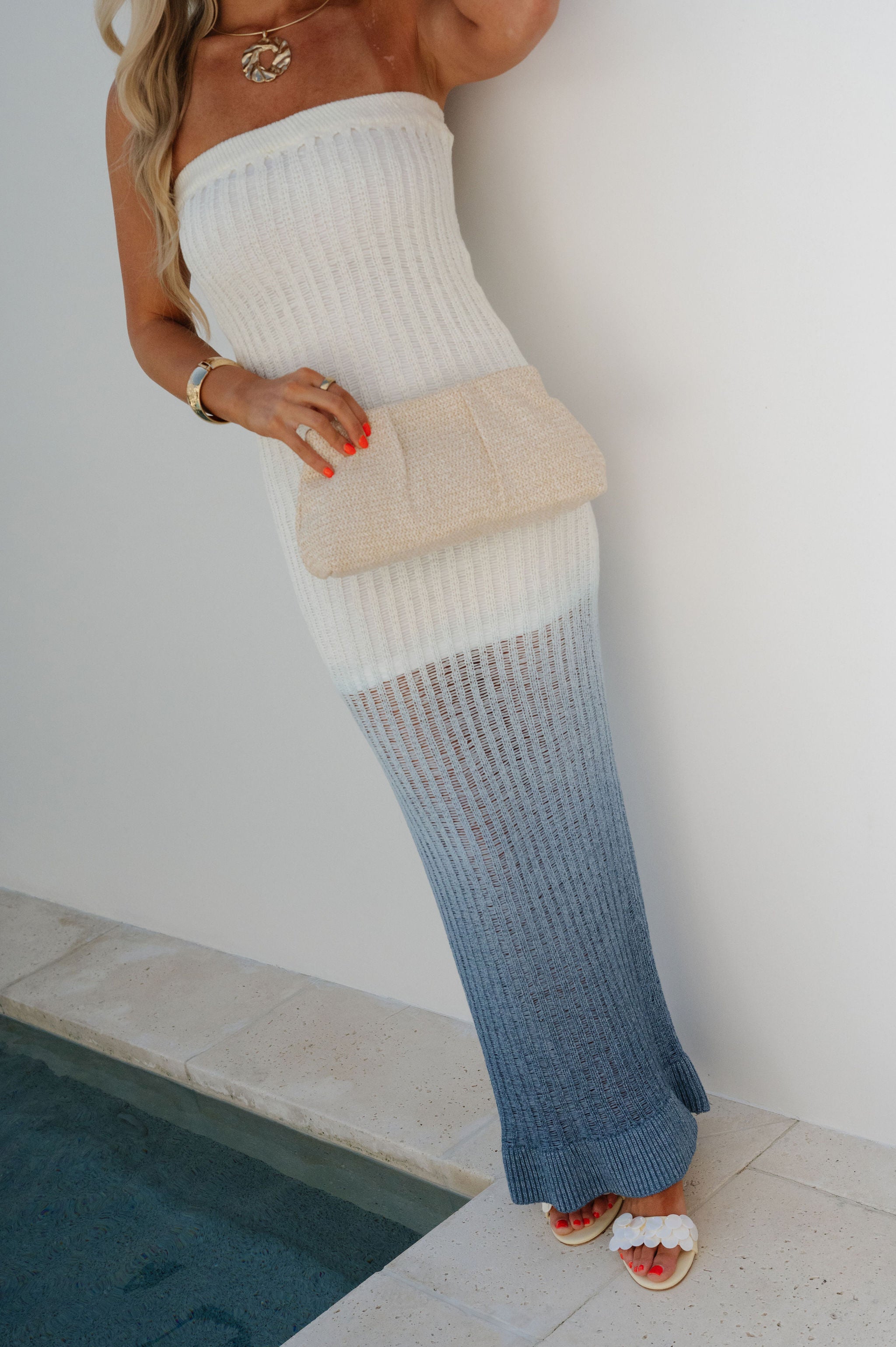 Denner Knit Maxi Dress-Ocean