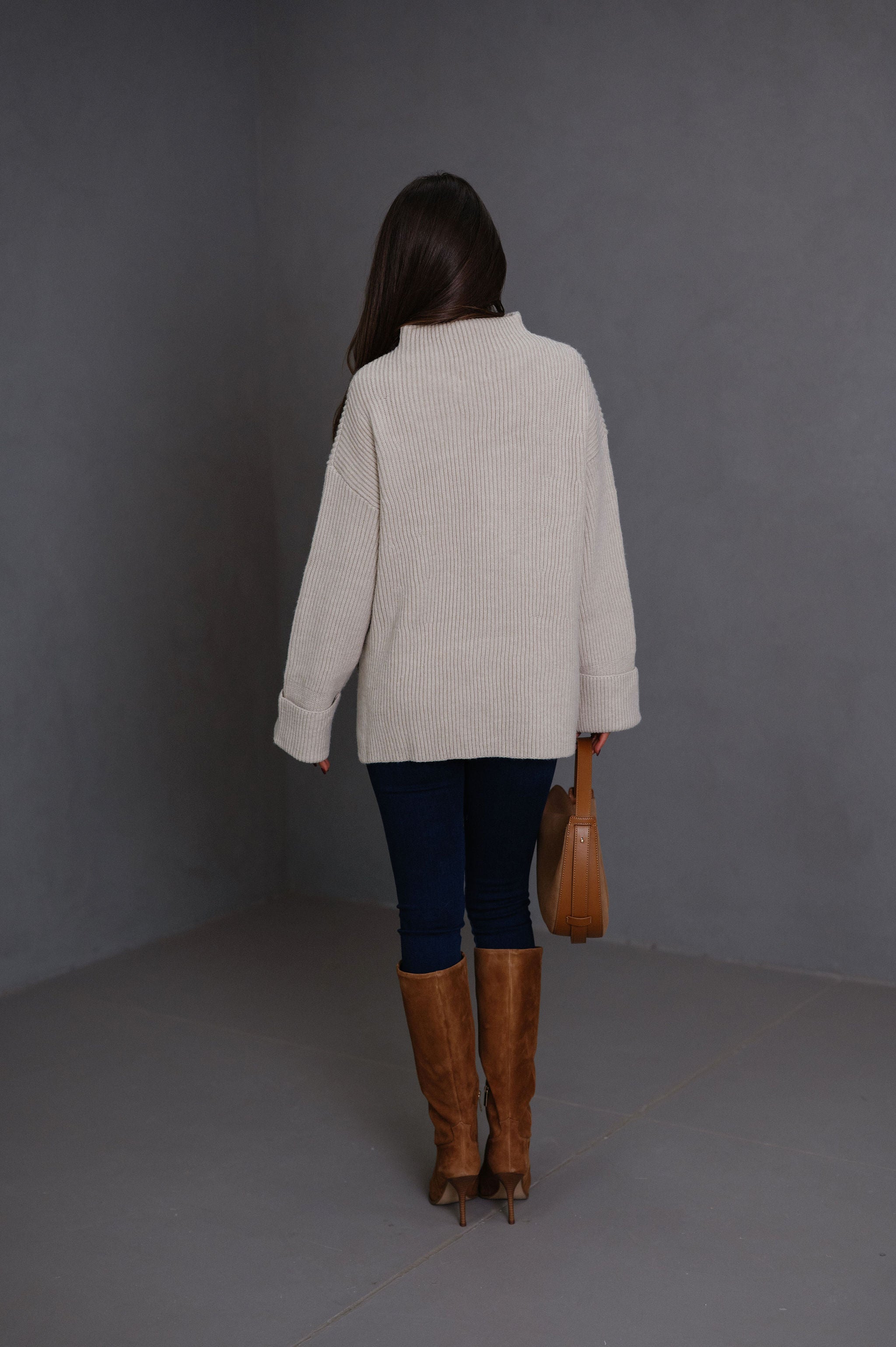 Miller Oversized Pullover Sweater-Oatmeal