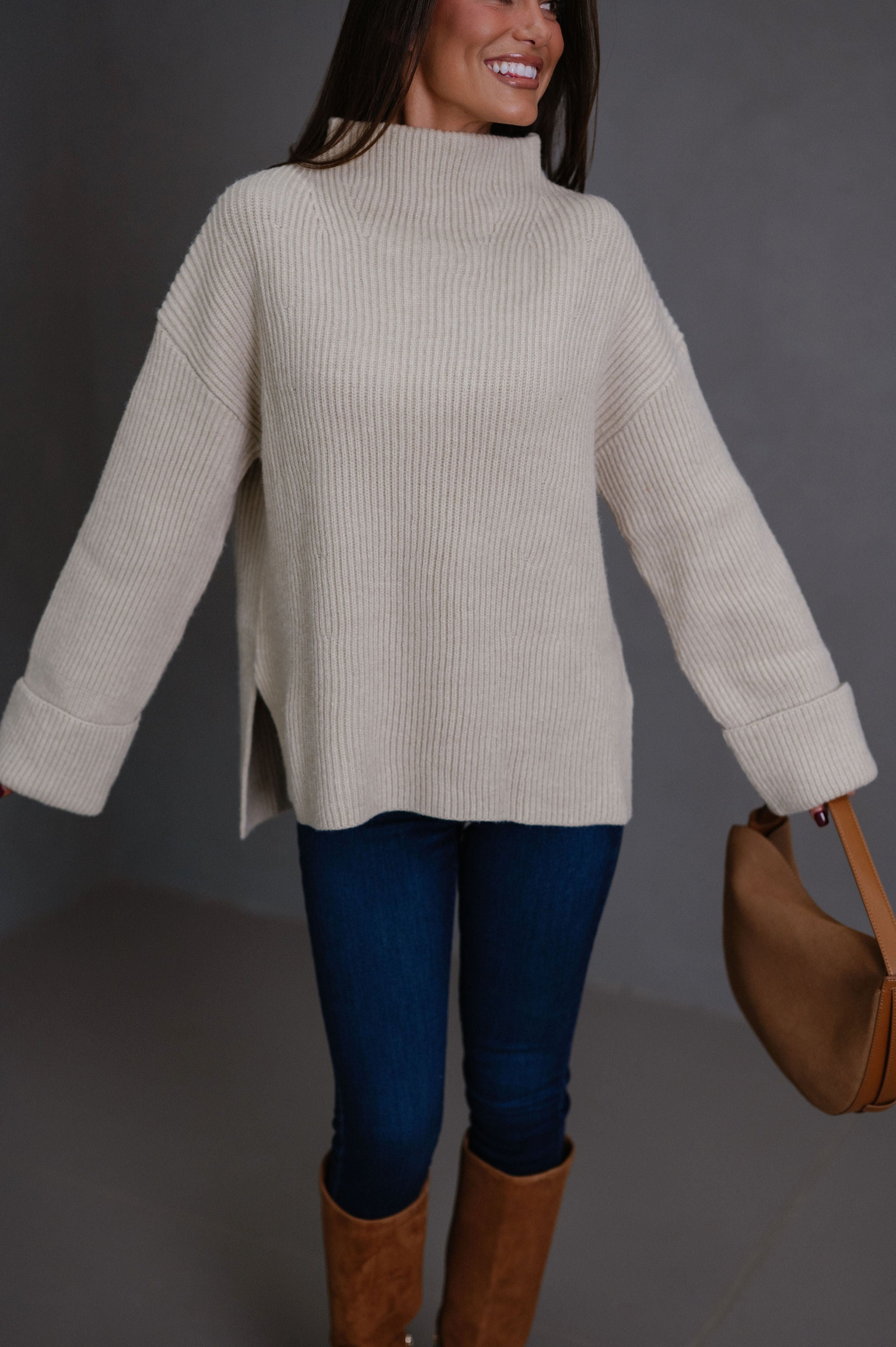 Miller Oversized Pullover Sweater-Oatmeal
