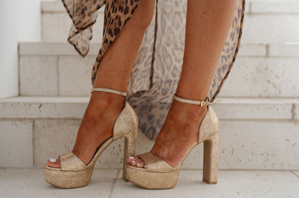 Asher Metallic Heels-Gold