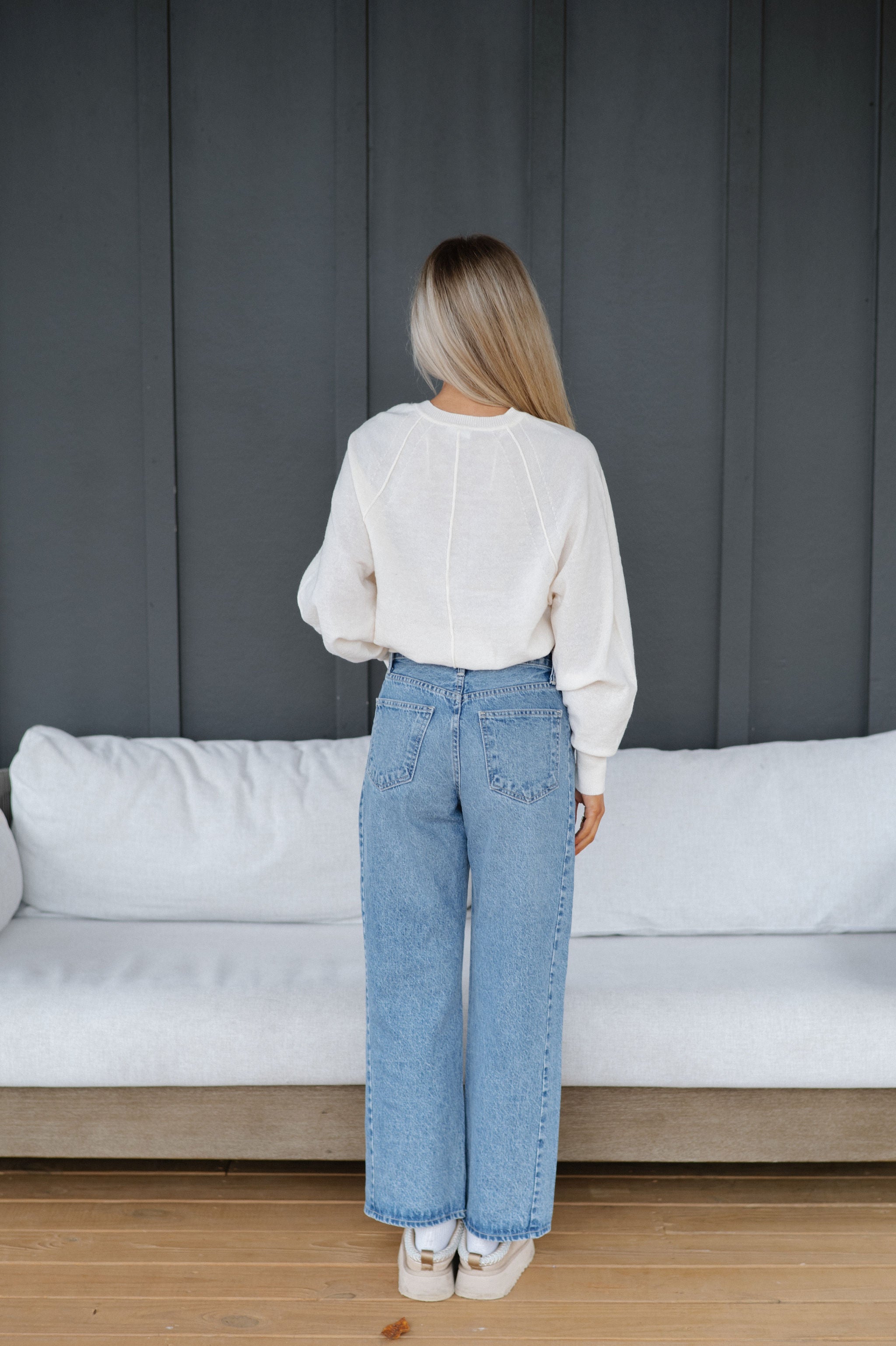 Candace Quarter Button Sweater-Cream