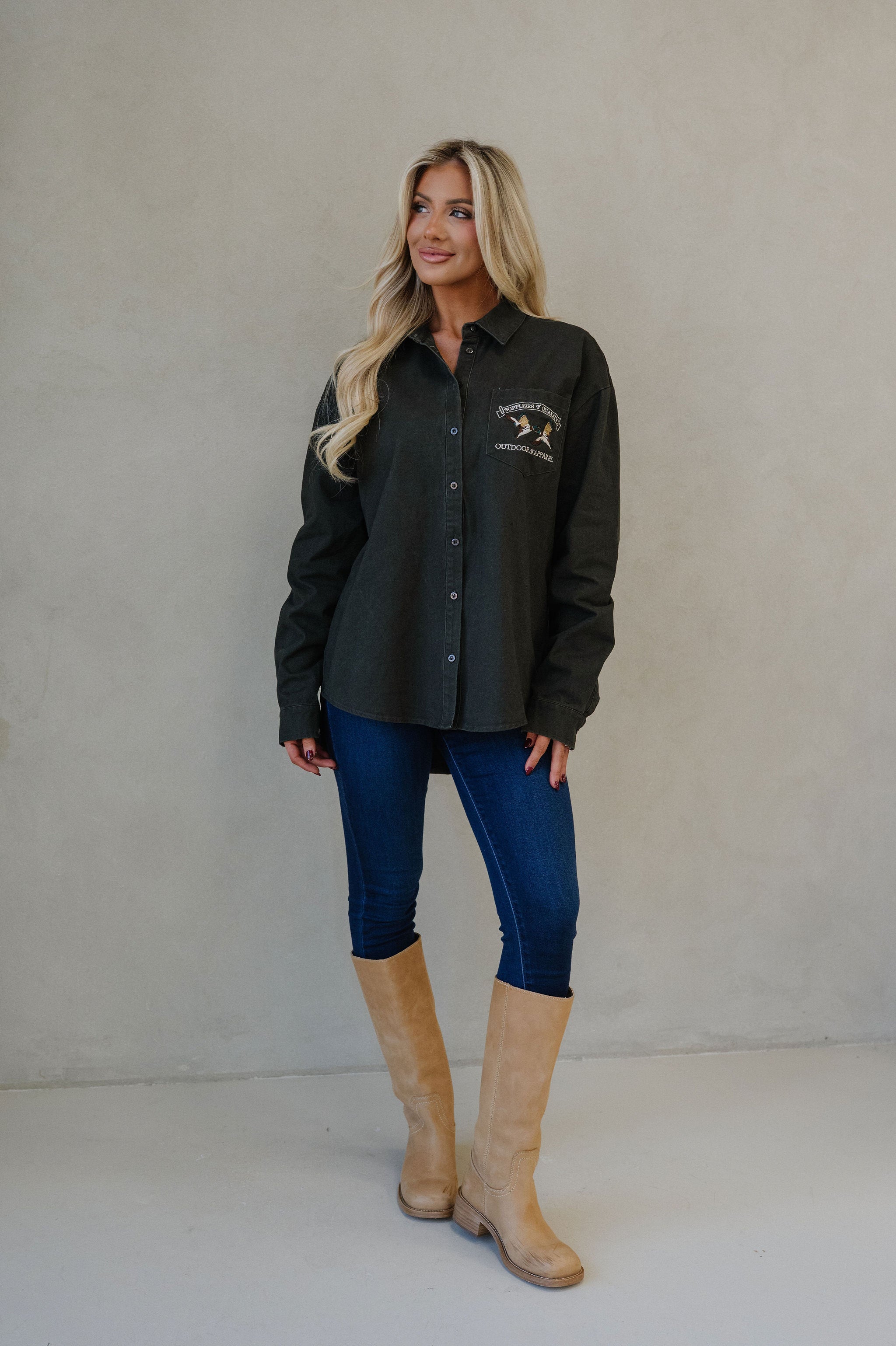 Wildland Embroidered Shirt- Olive