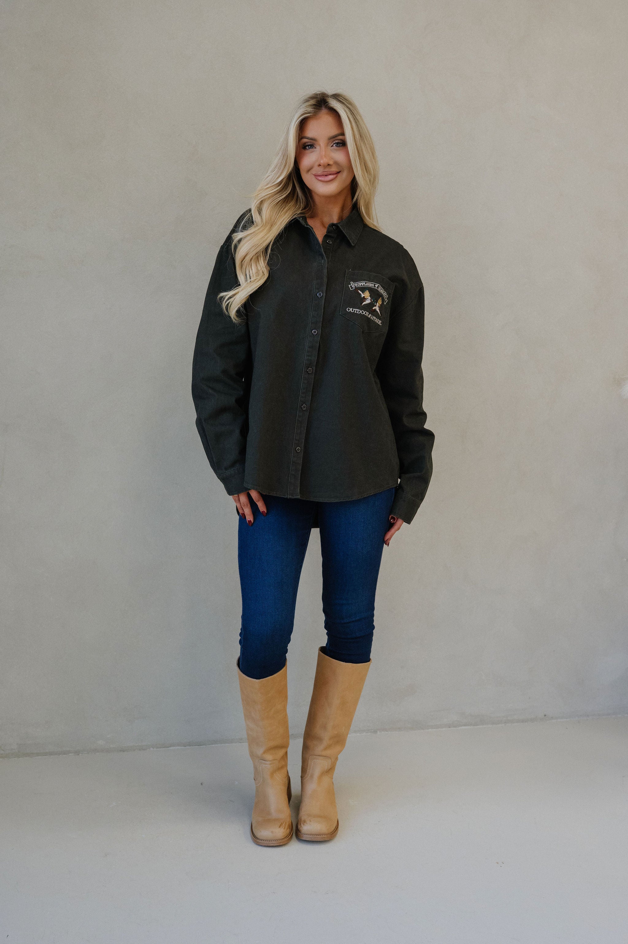 Wildland Embroidered Shirt- Olive