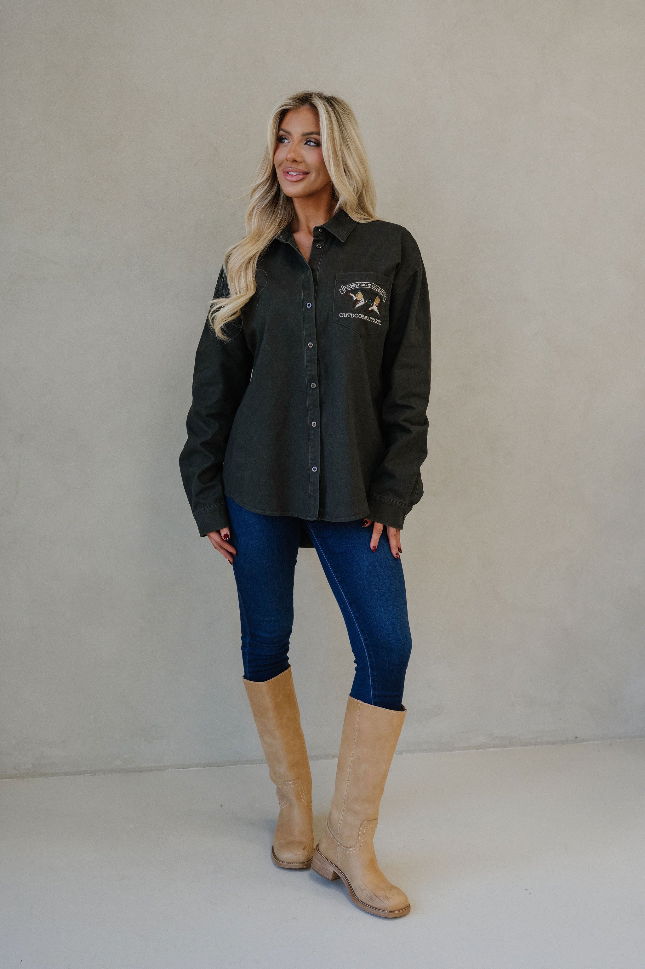 Wildland Embroidered Shirt- Olive