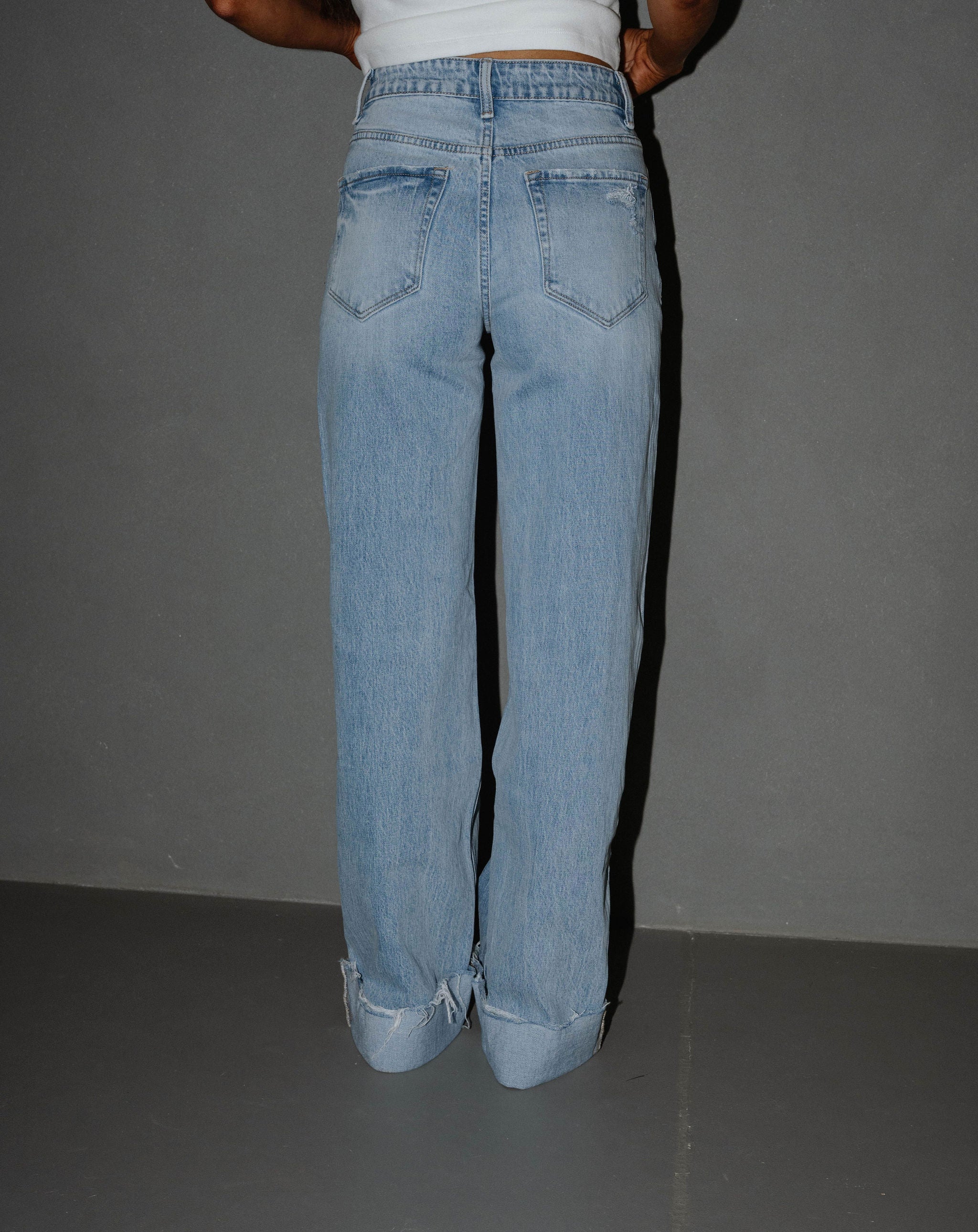 Julie Cuffed Wide Leg Jeans