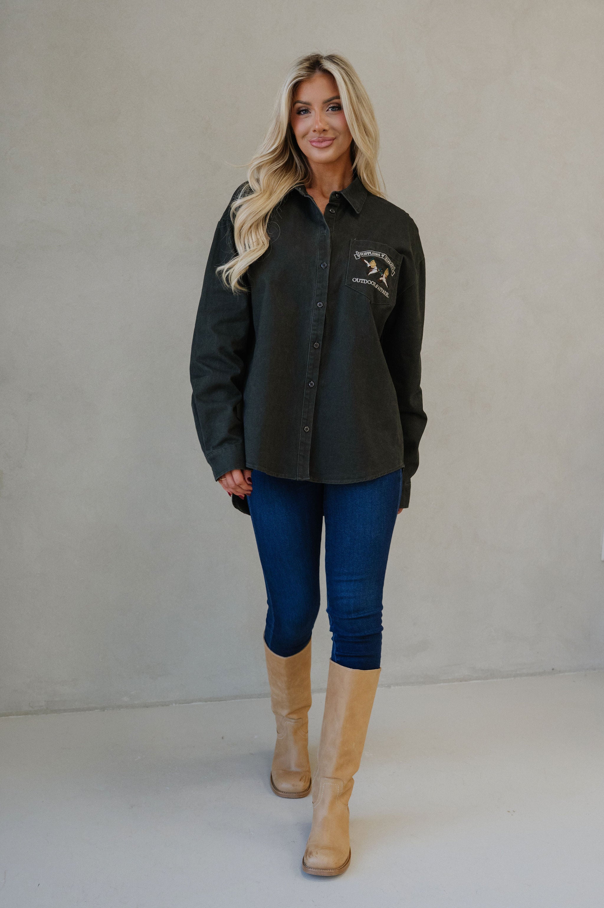 Wildland Embroidered Shirt- Olive