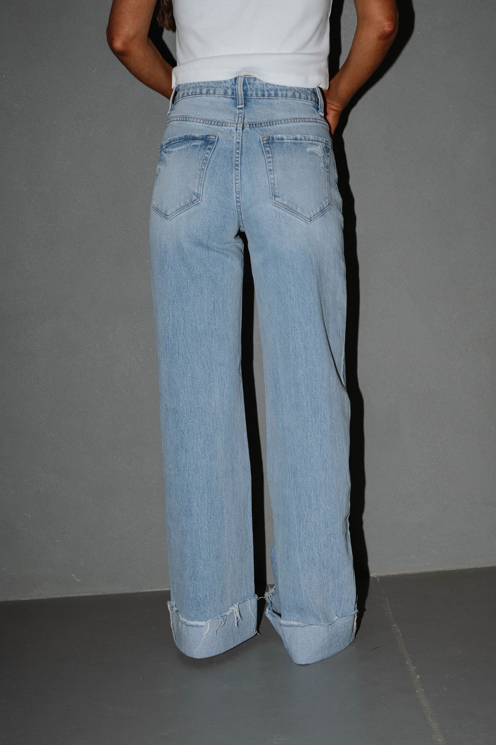 Julie Cuffed Wide Leg Jeans
