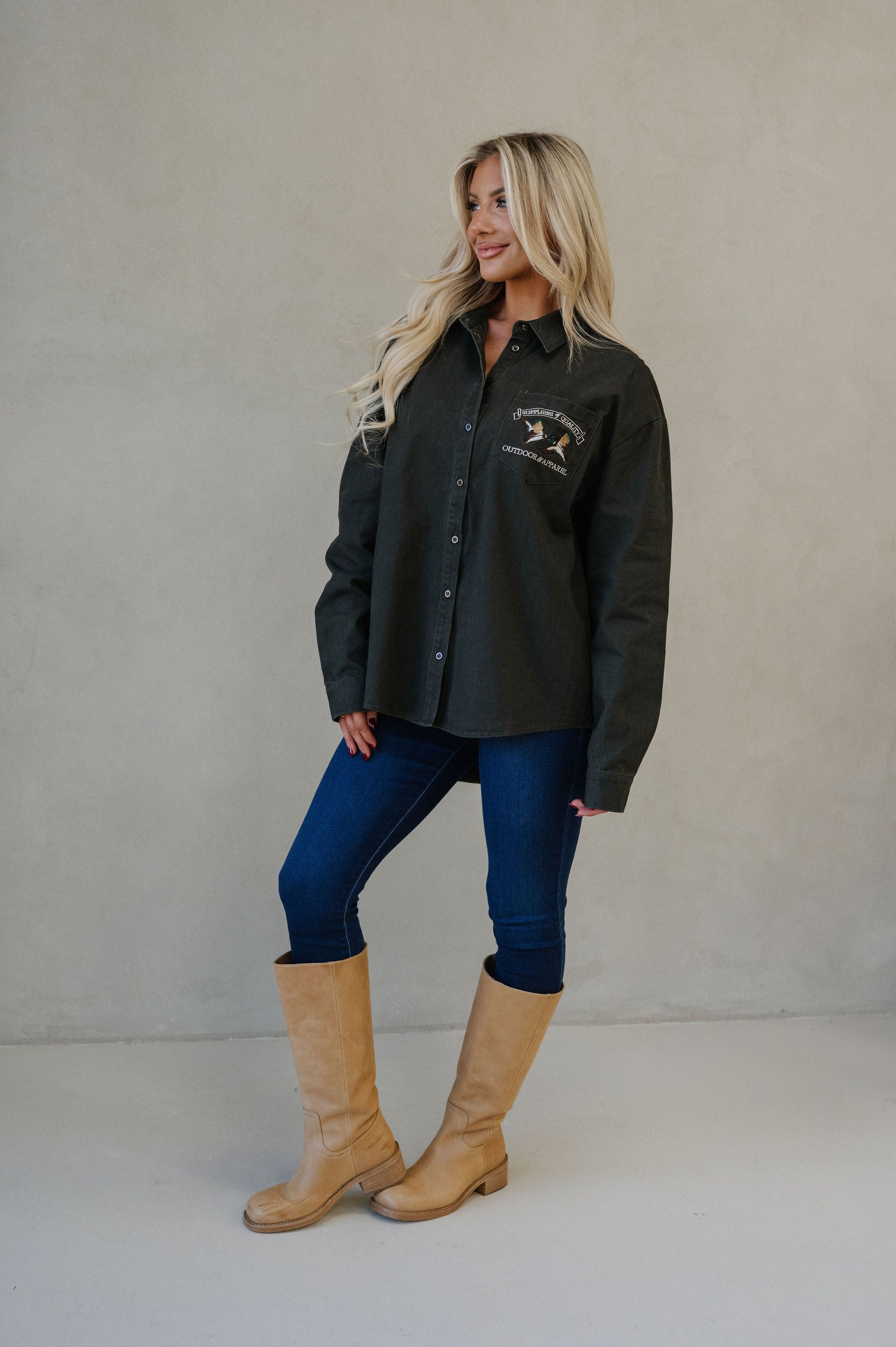 Wildland Embroidered Shirt- Olive