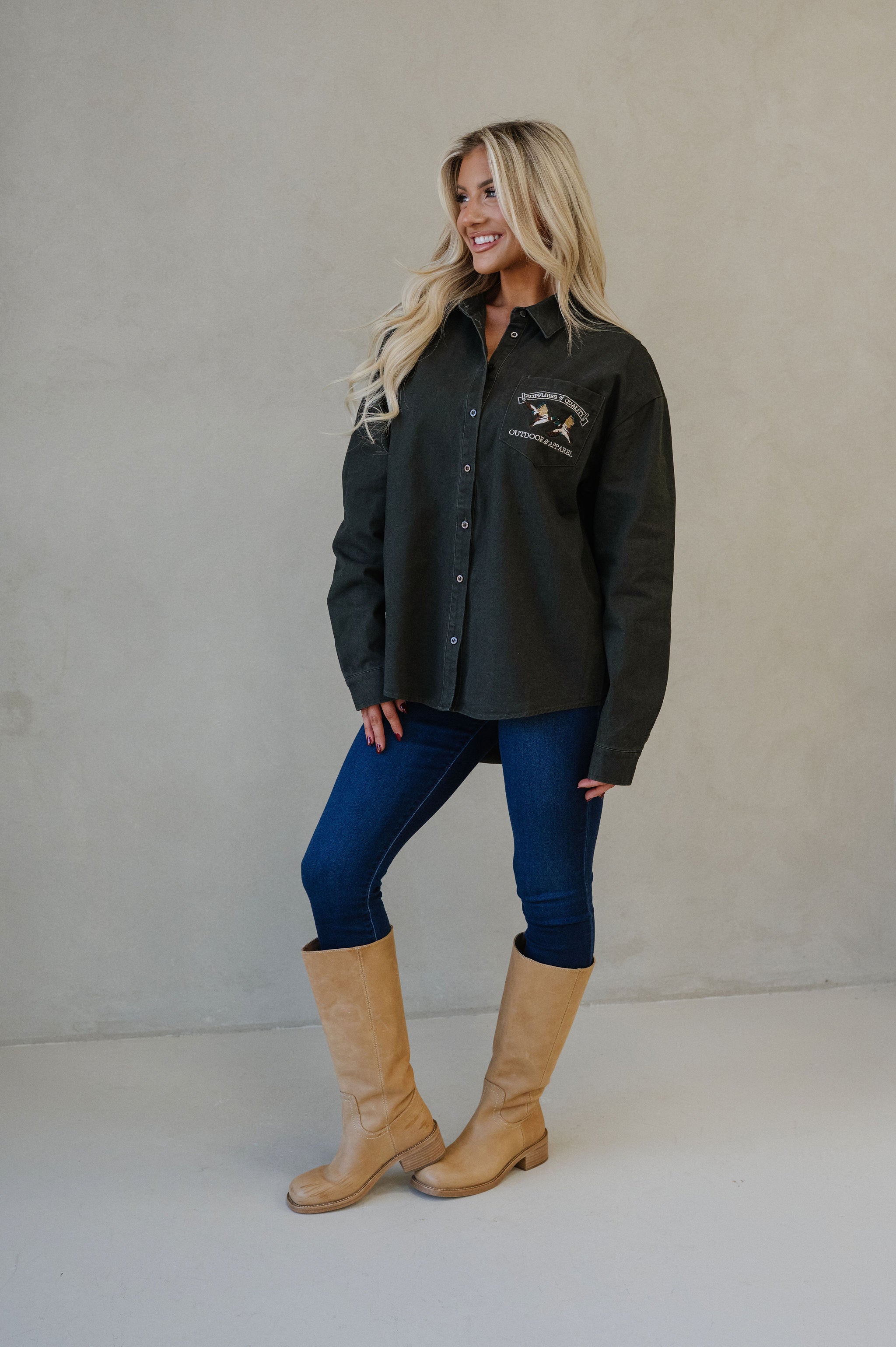 Wildland Embroidered Shirt- Olive