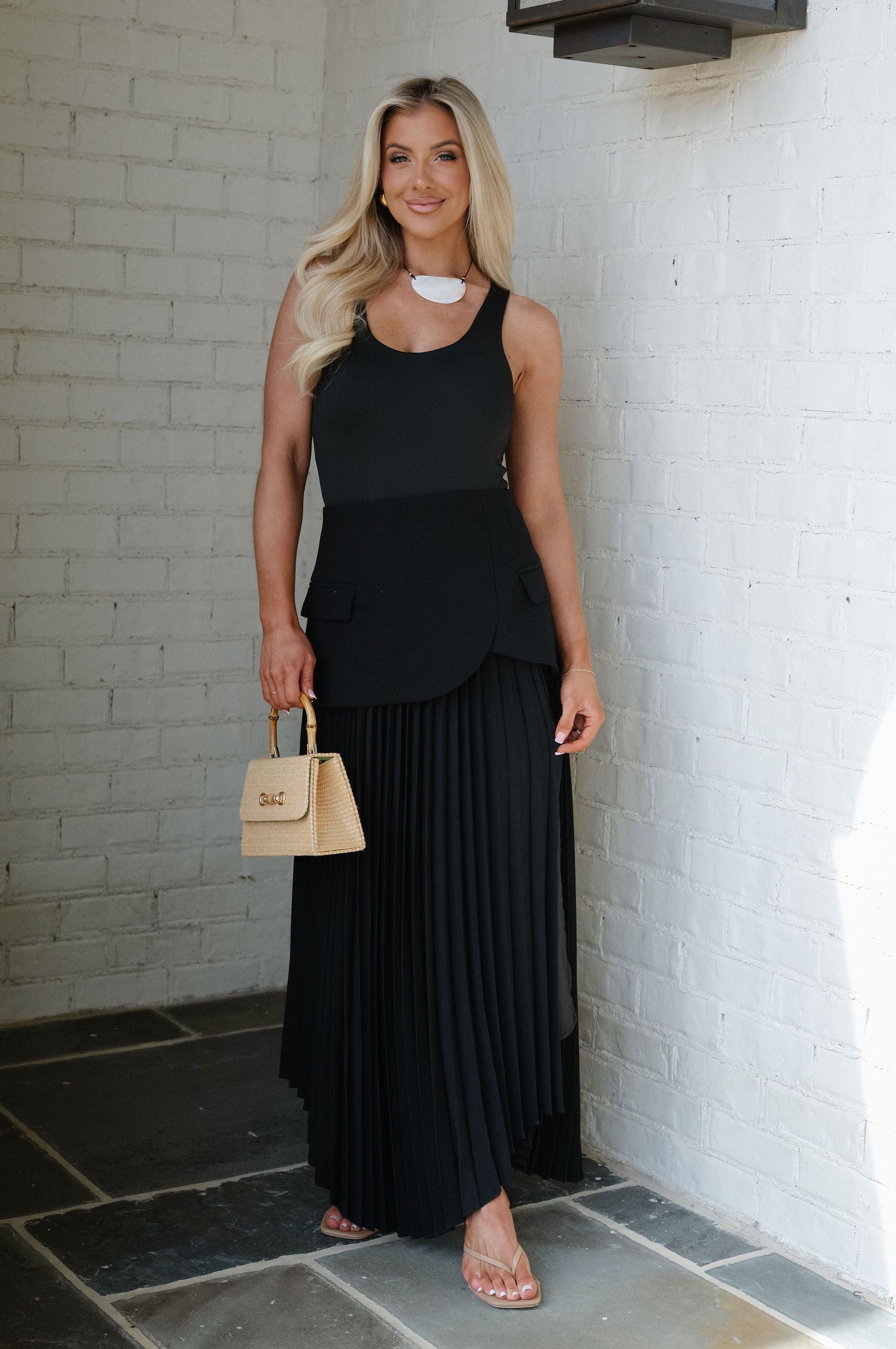 Lanny Pleated Skirt-Black