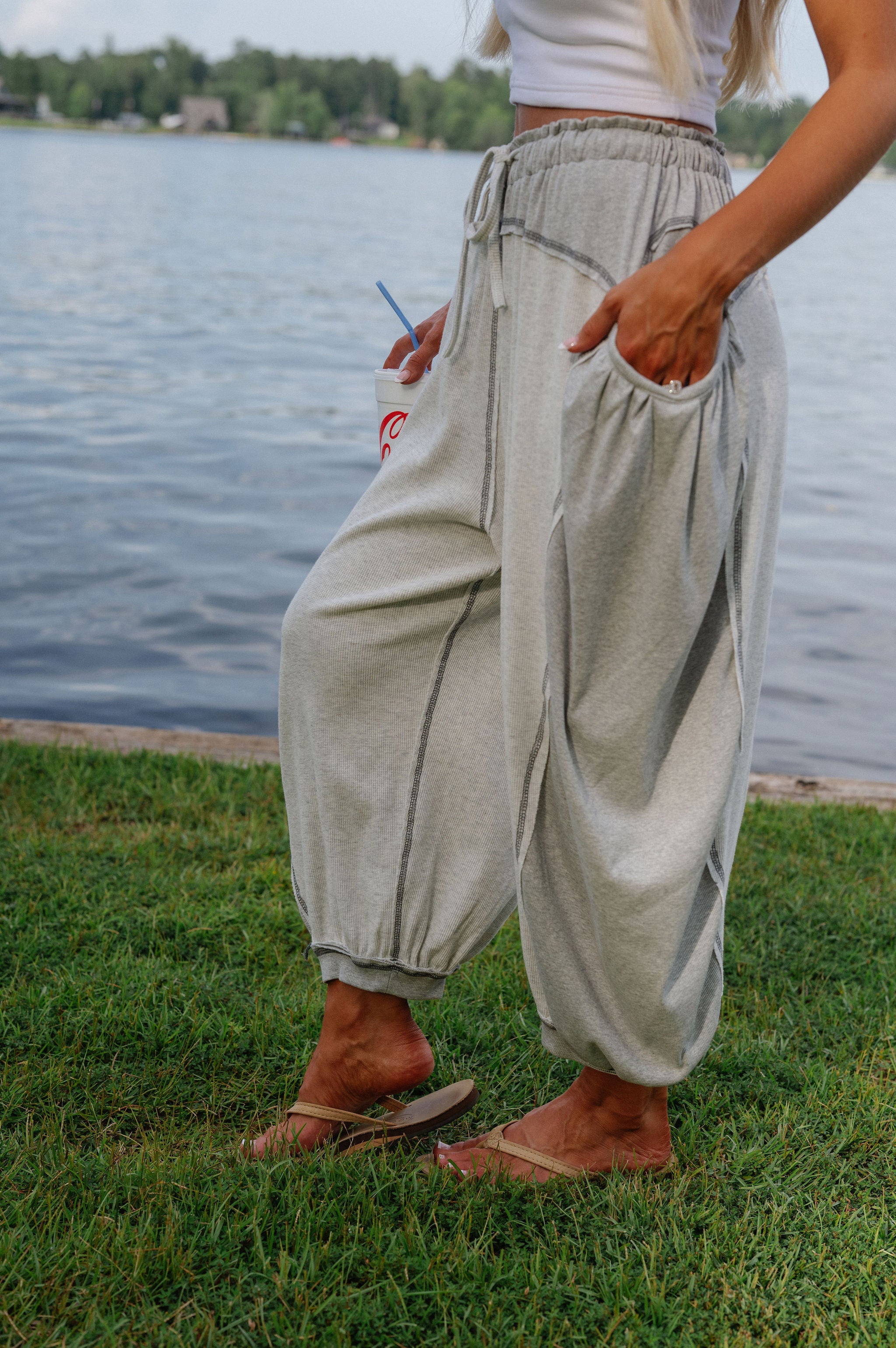 Jessie Relaxed Pants-Heather Grey