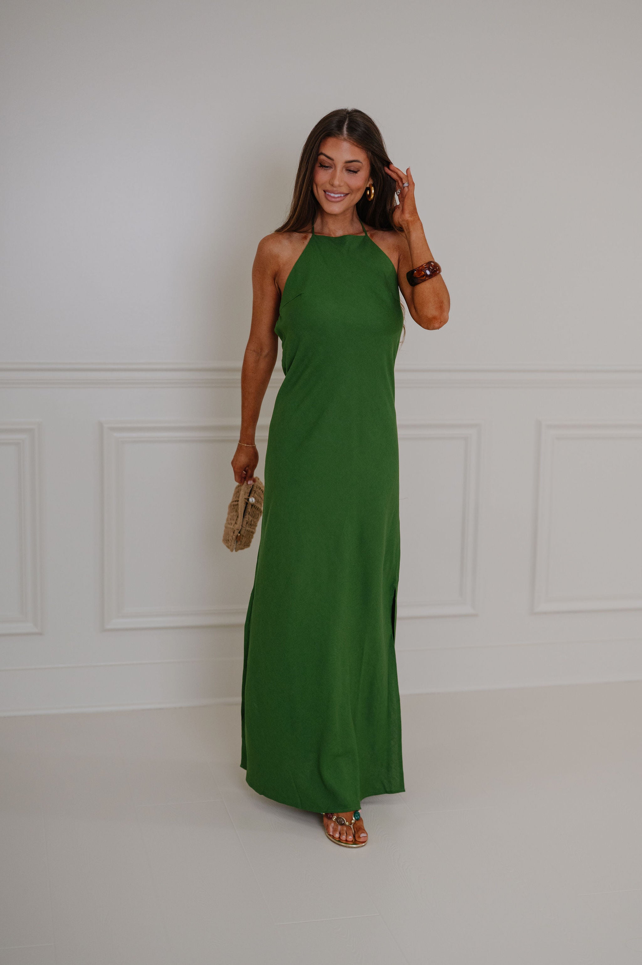 Monique Maxi Dress-Ibiza Green
