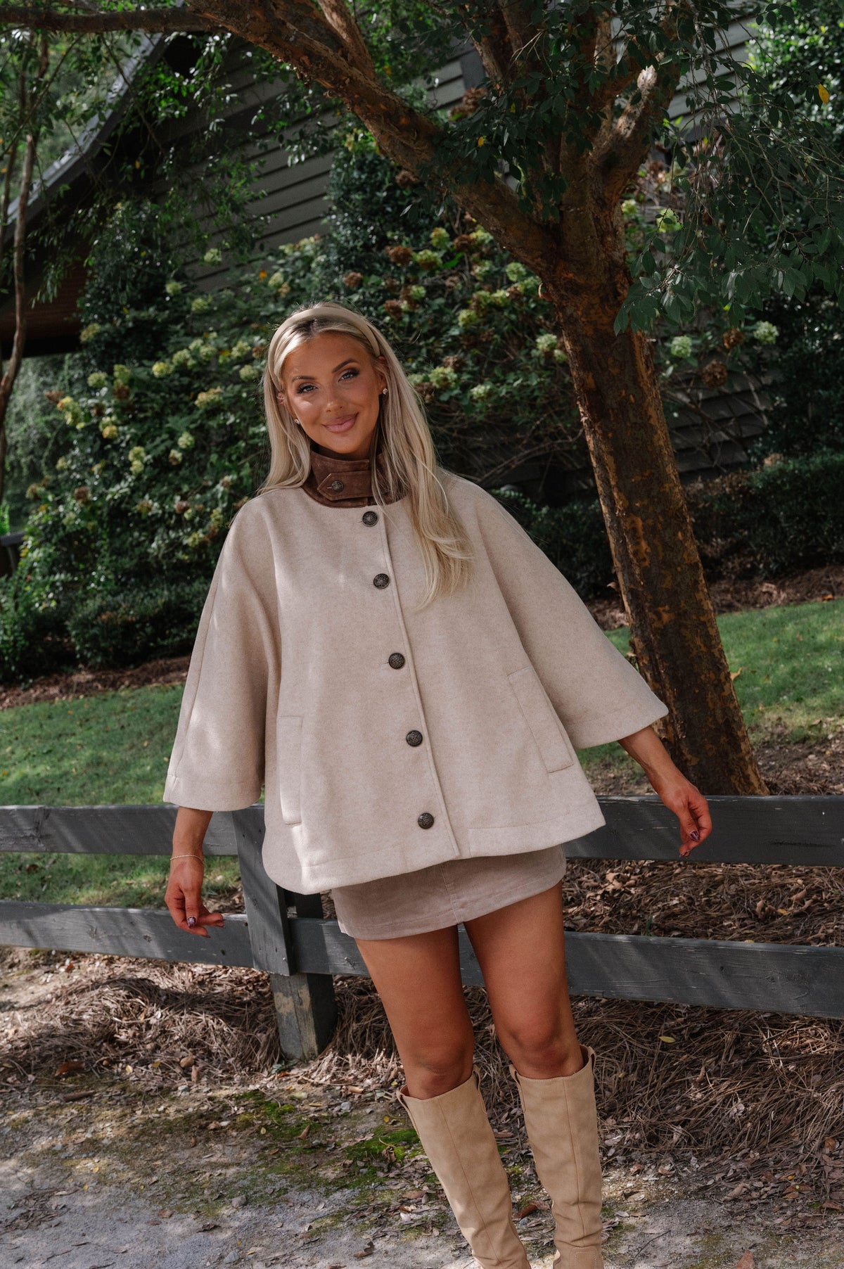 Maura Cape Jacket-Taupe