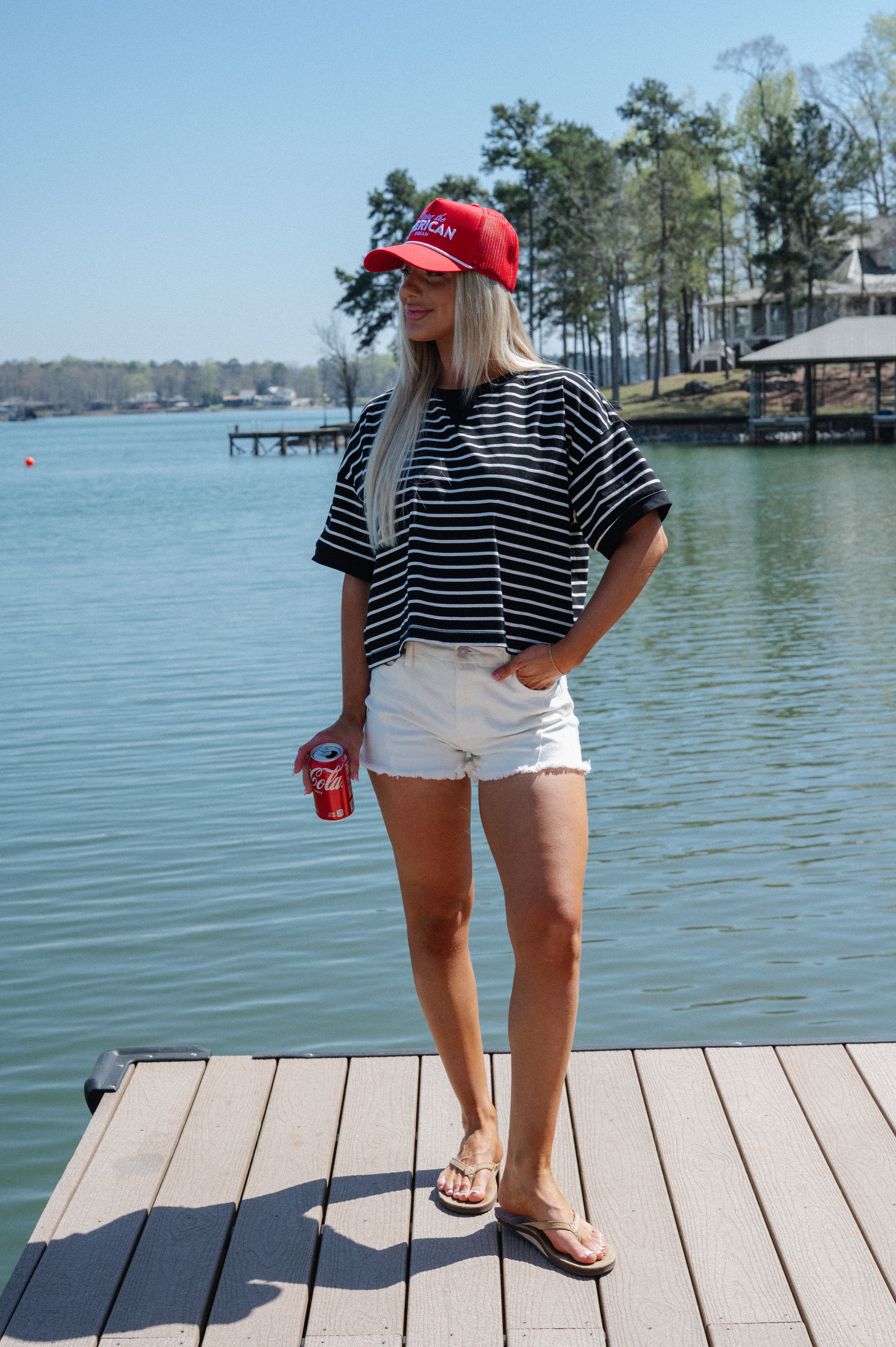 Myles Striped Tee-Black/White