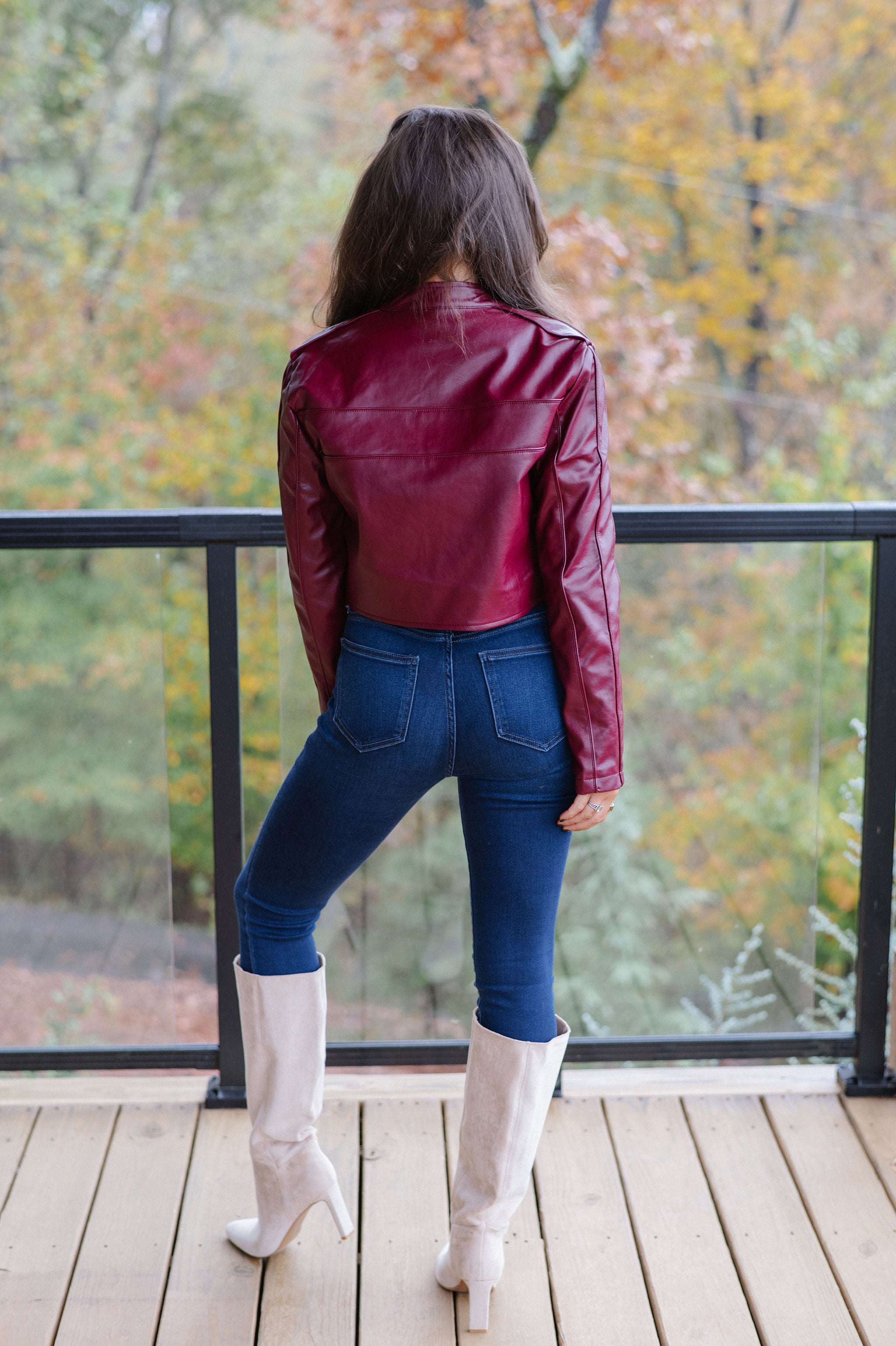 Porter Leather Jacket-Red