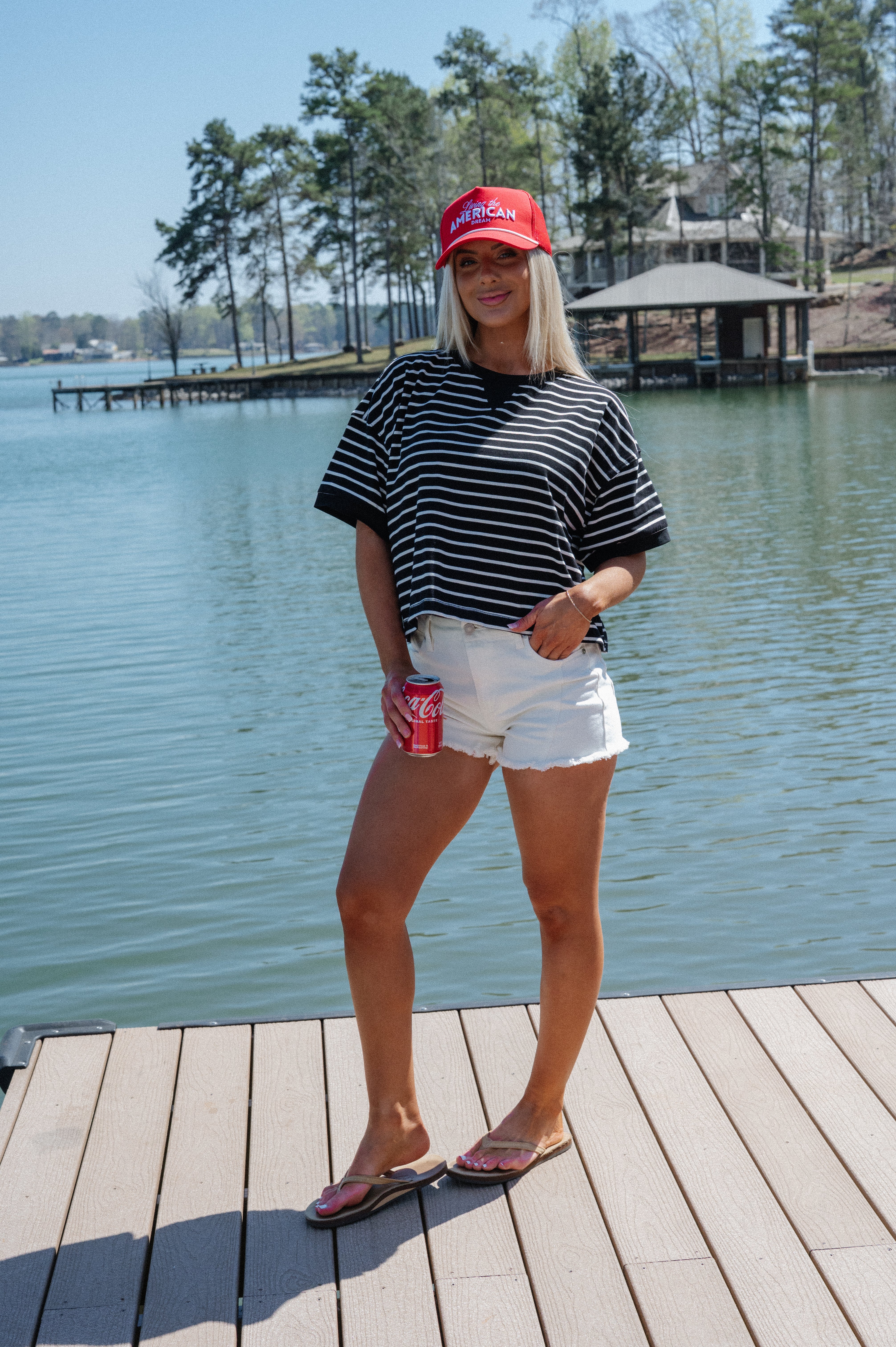 Myles Striped Tee-Black/White