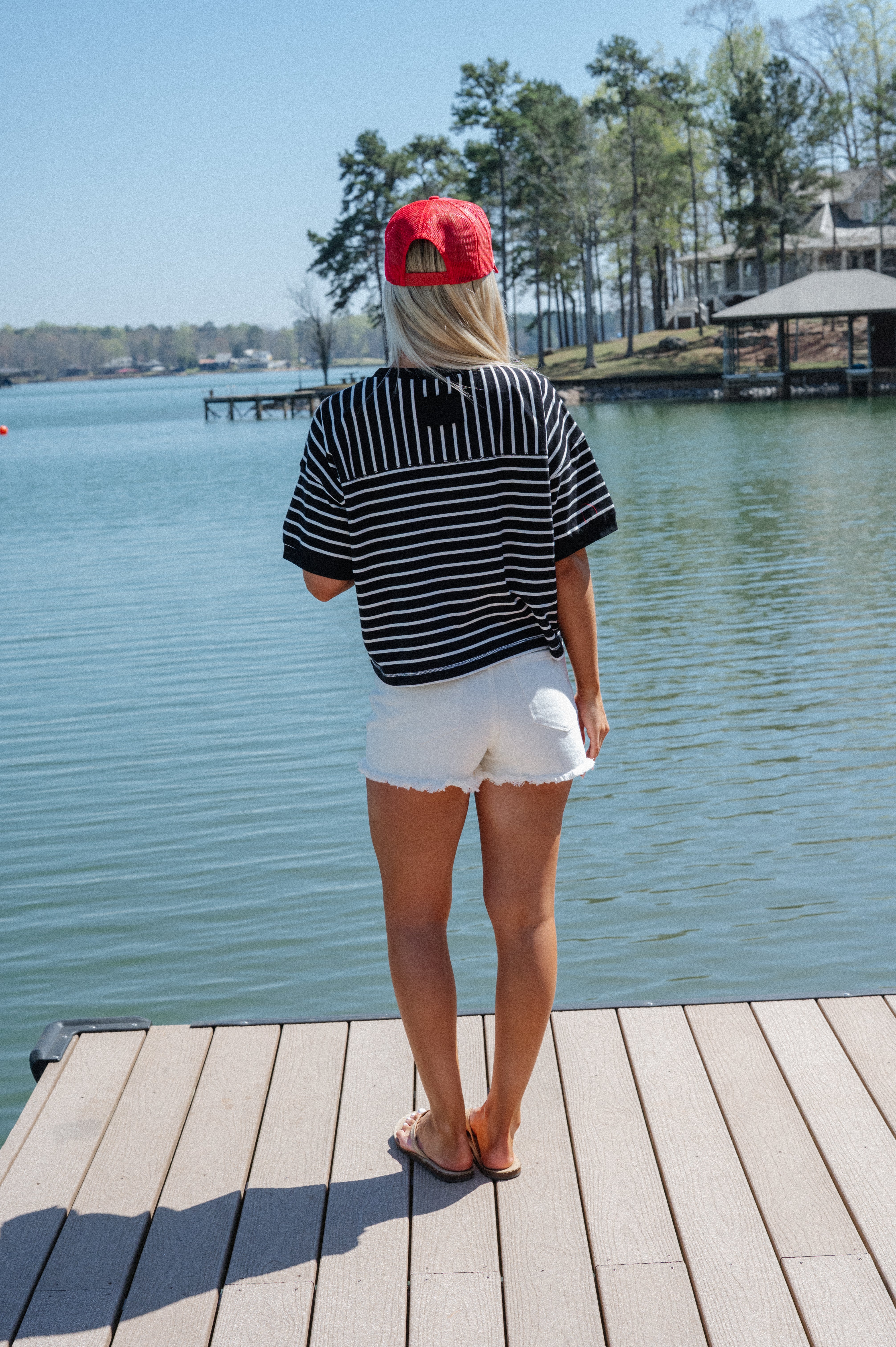 Myles Striped Tee-Black/White