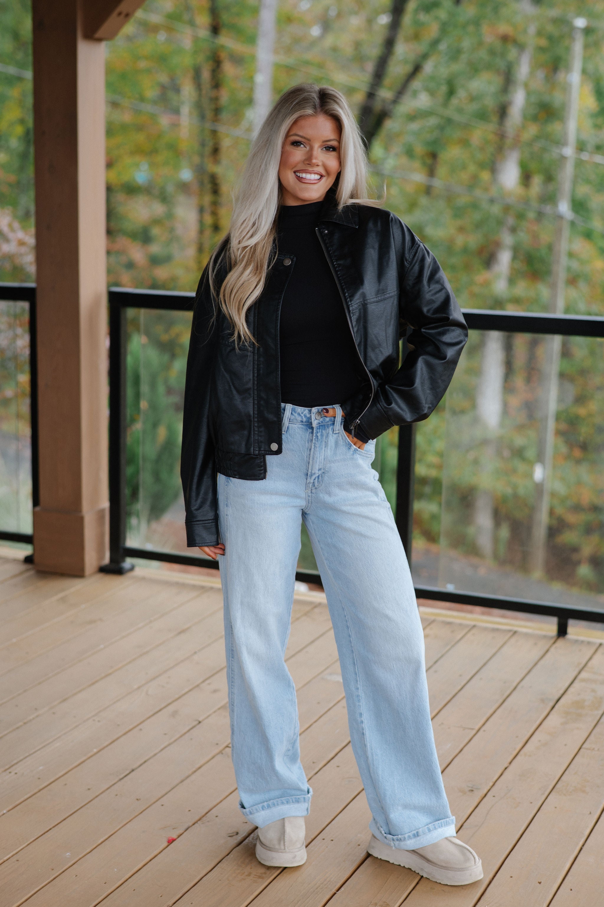 Claud Leather Jacket-Black