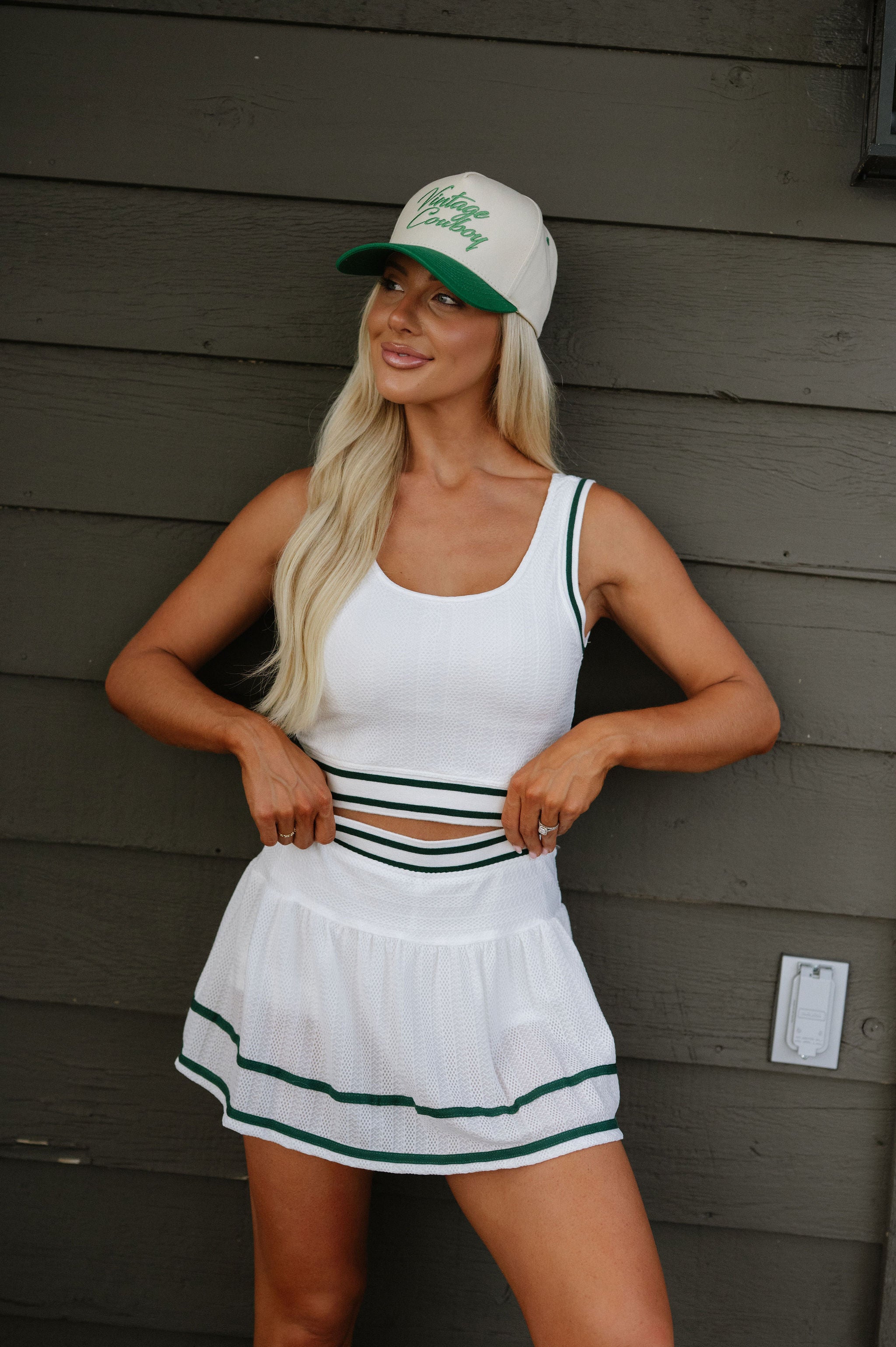 Becca Contrast Skirt Set-White