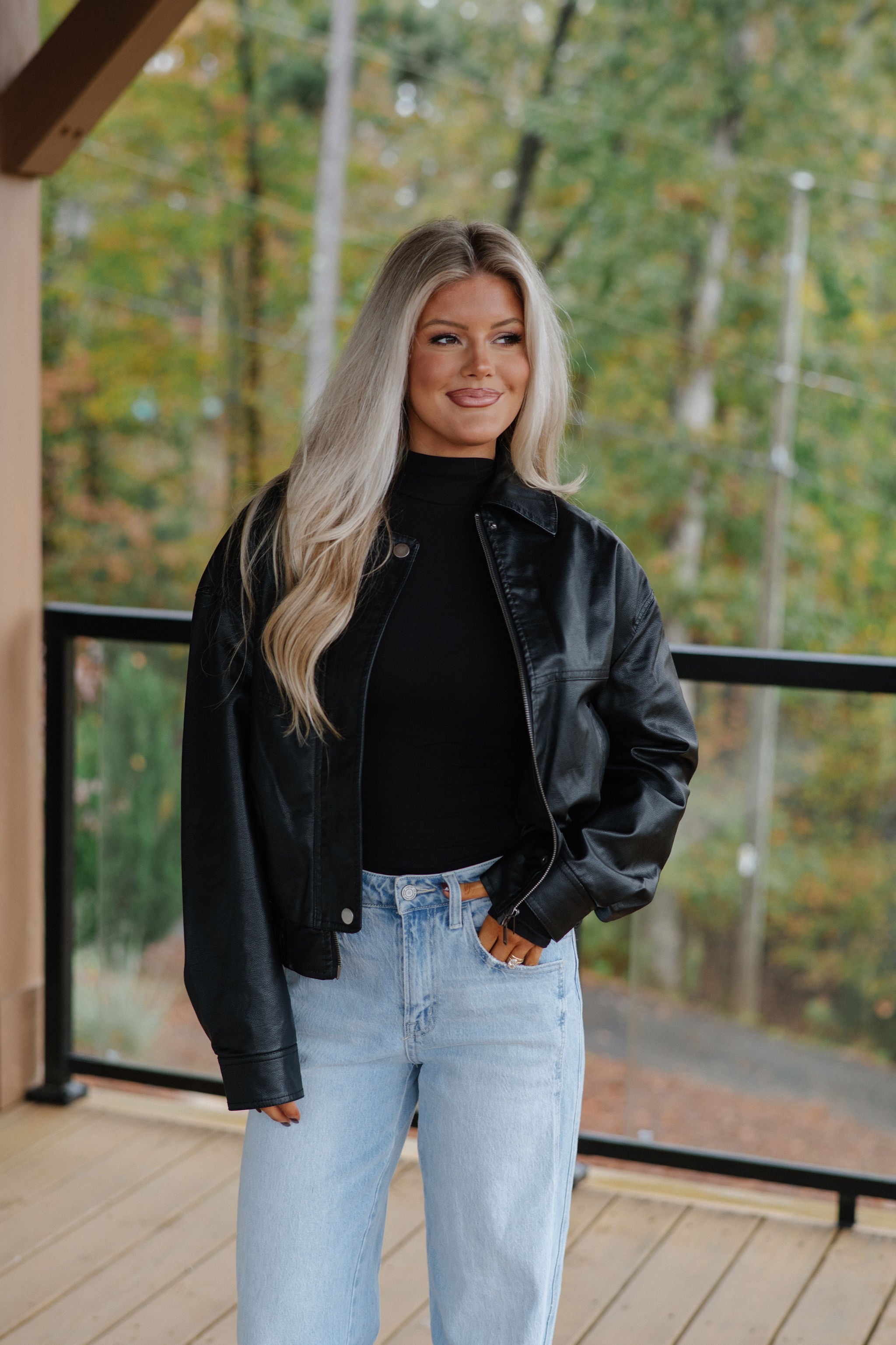 Claud Leather Jacket-Black