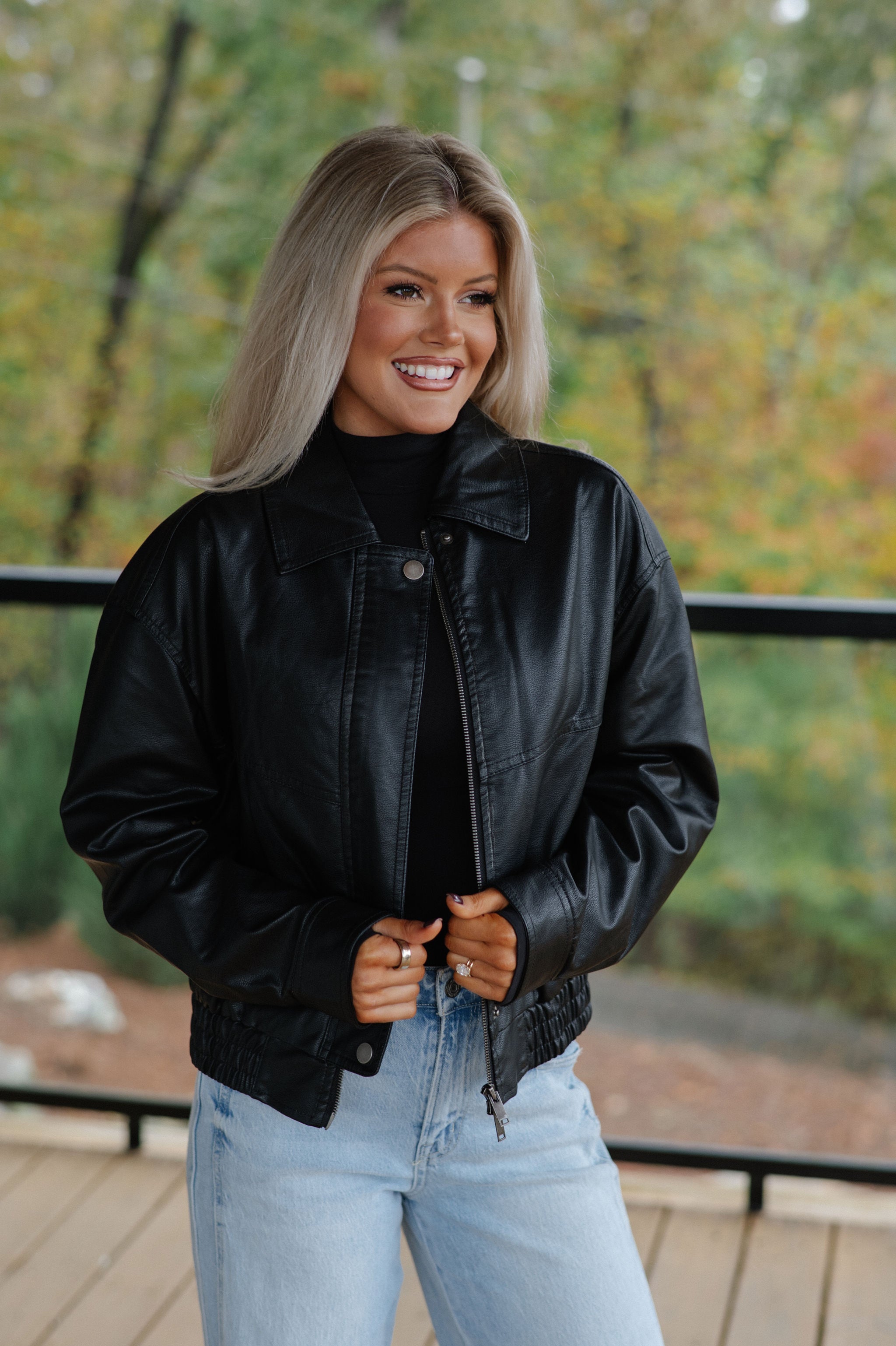 Claud Leather Jacket-Black