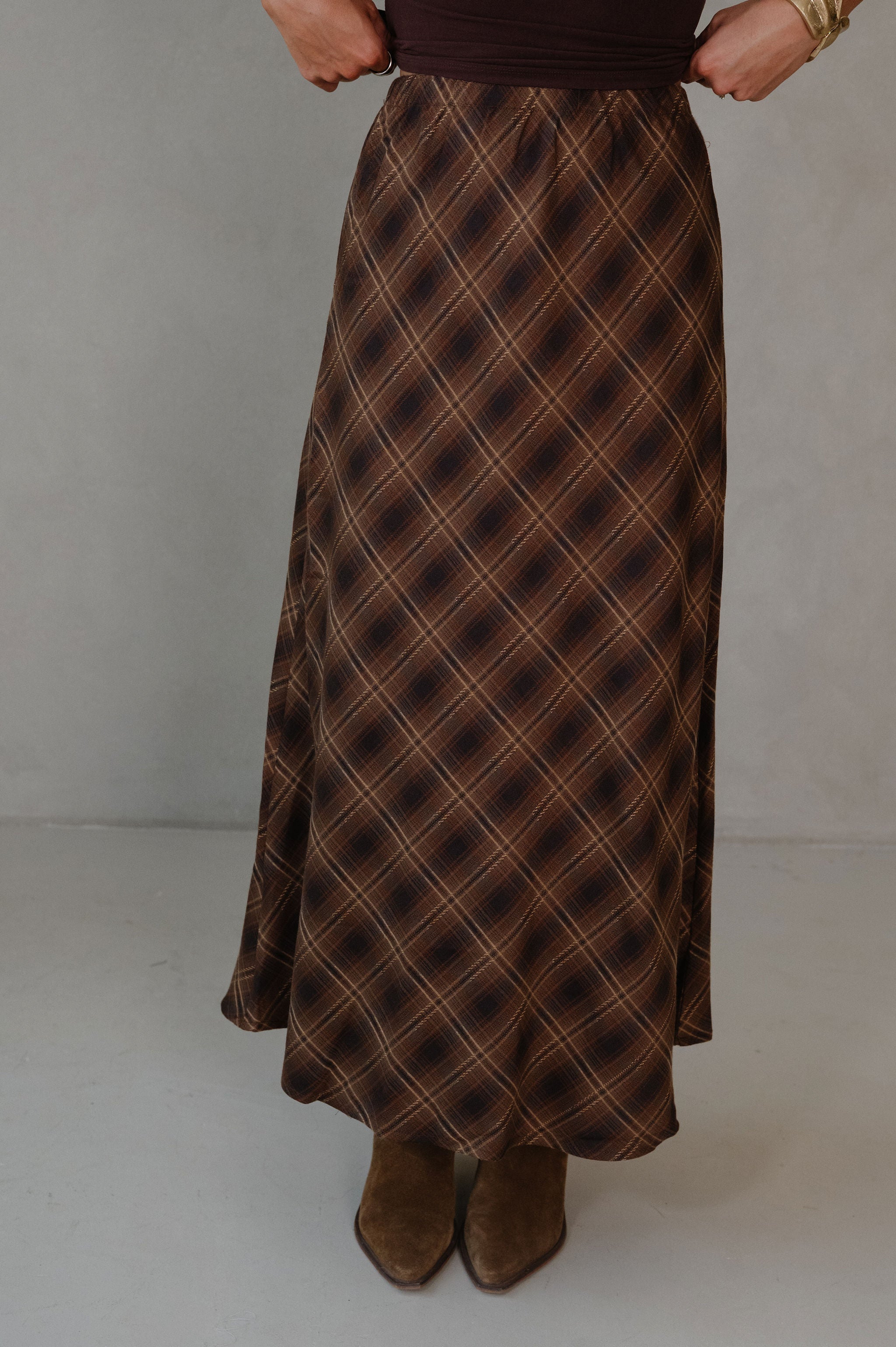 Blaze Midi Skirt- Plaid