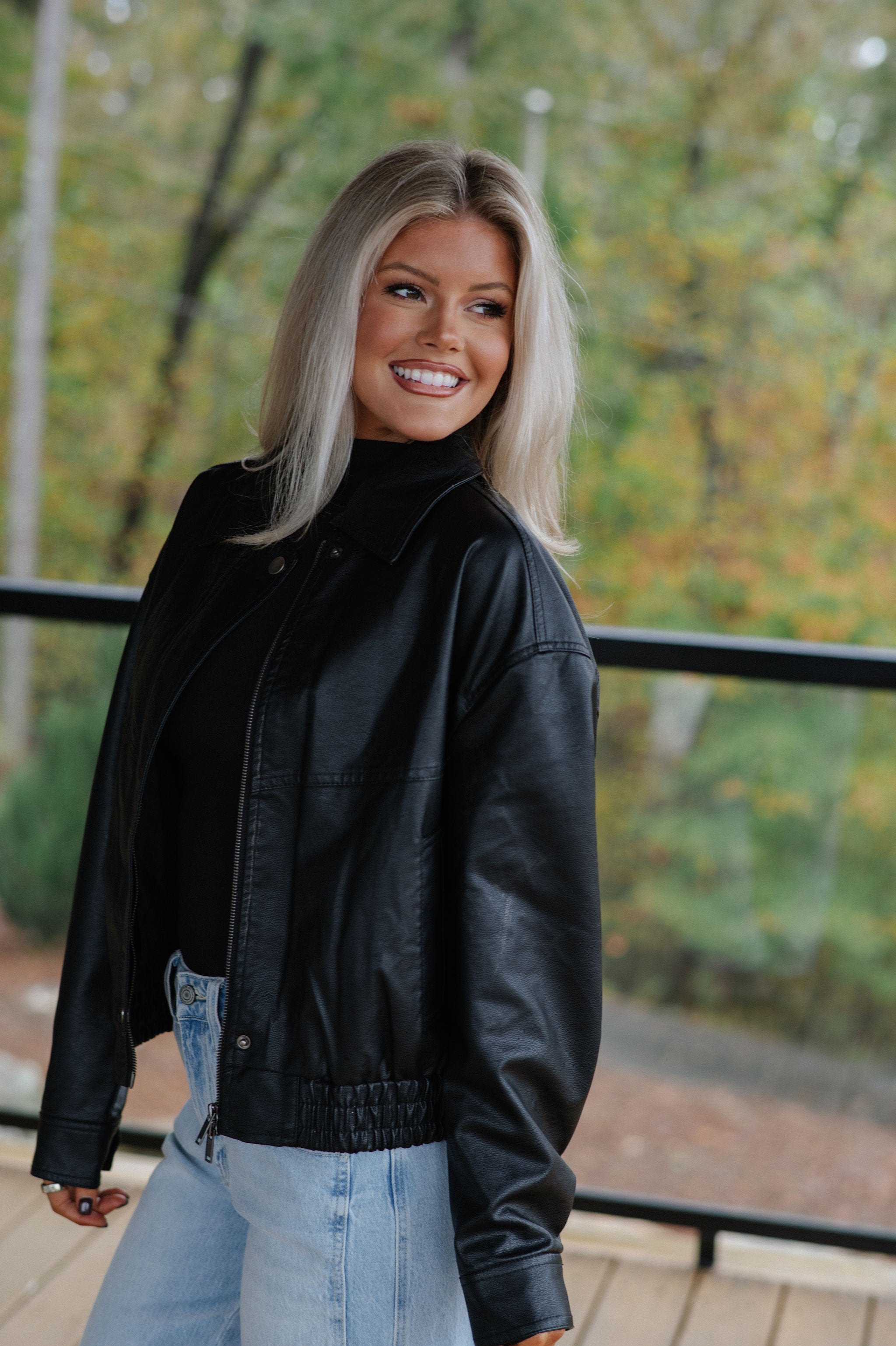 Claud Leather Jacket-Black