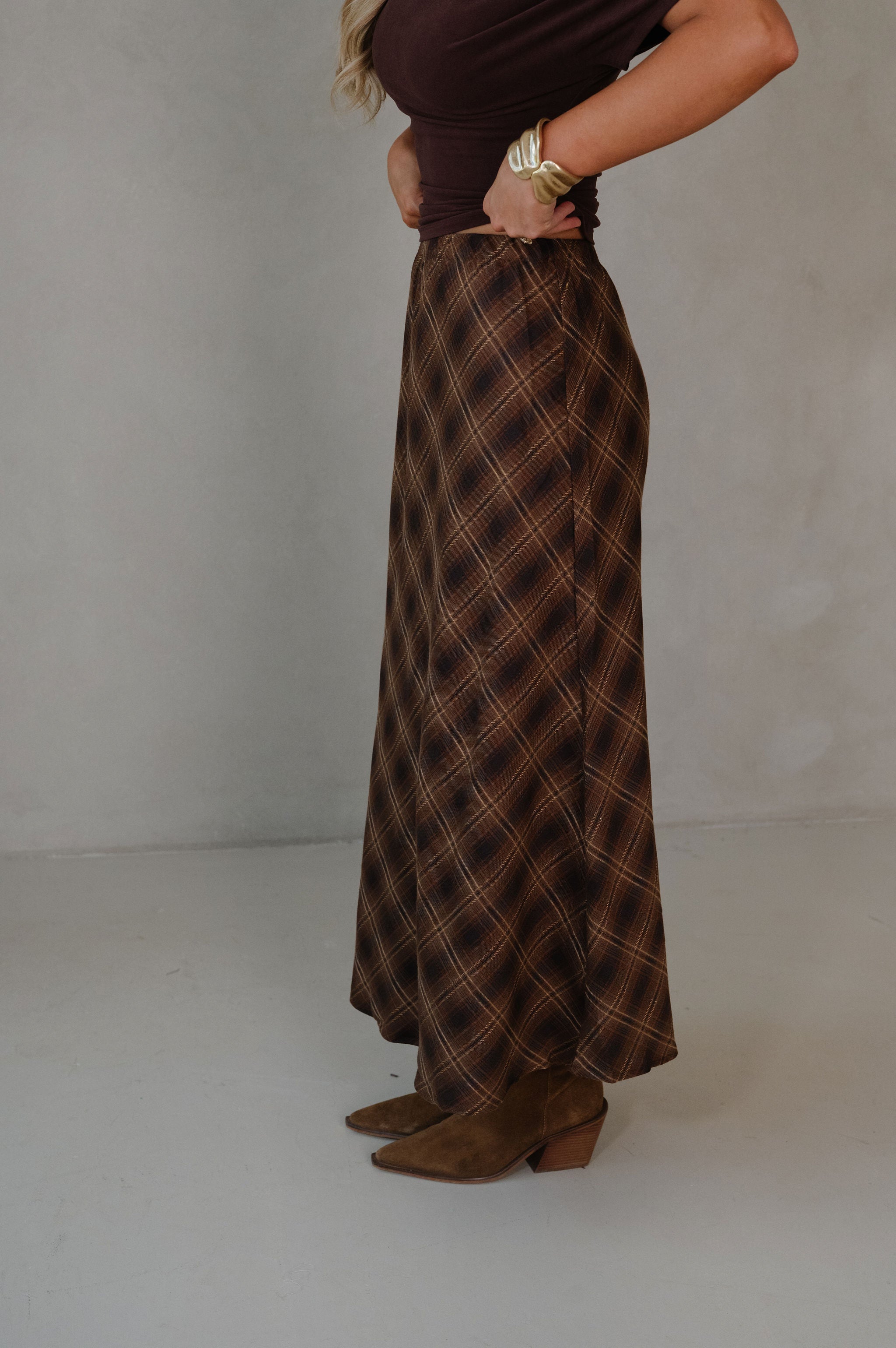 Blaze Midi Skirt- Plaid