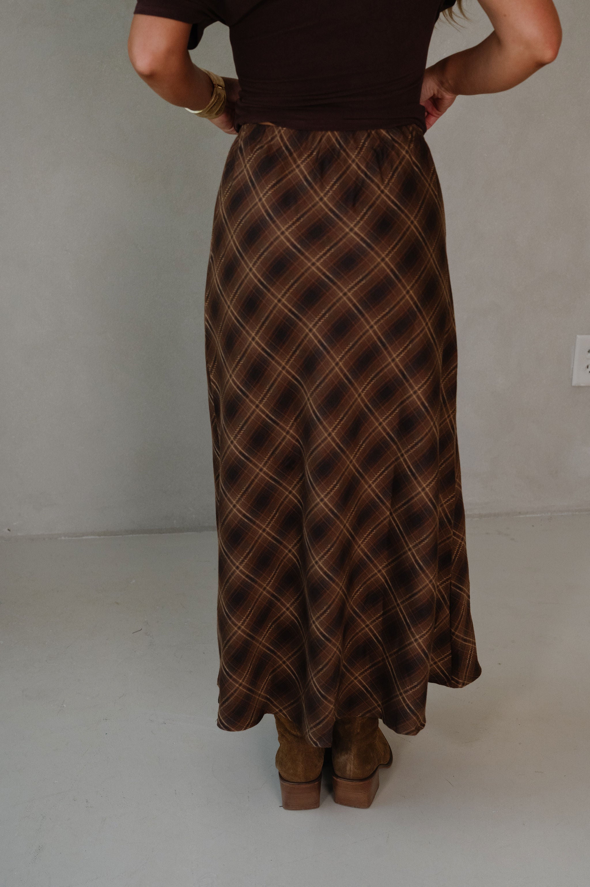 Blaze Midi Skirt- Plaid