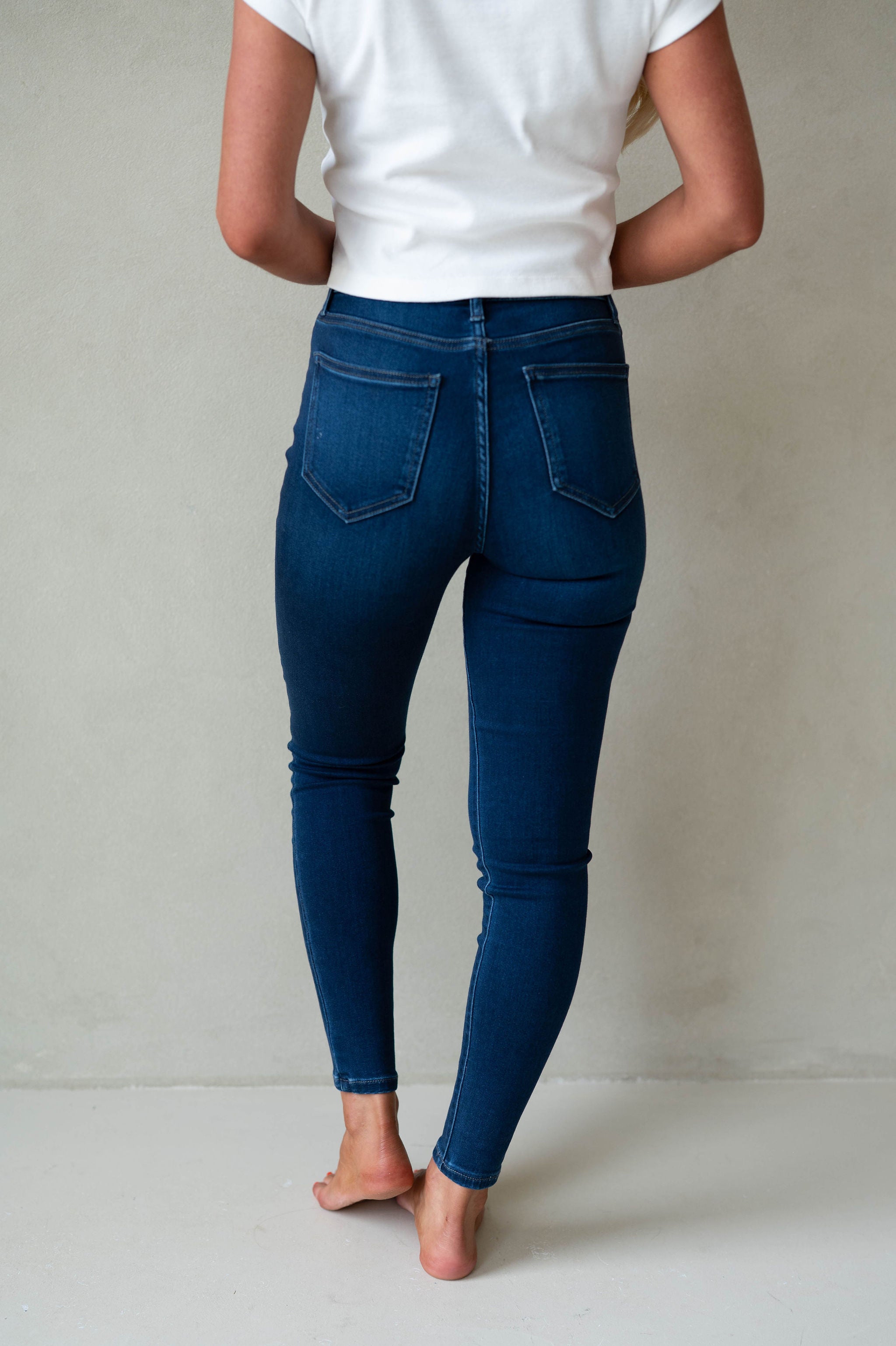 High Rise Ankle Skinny Jeans-Dark Wash