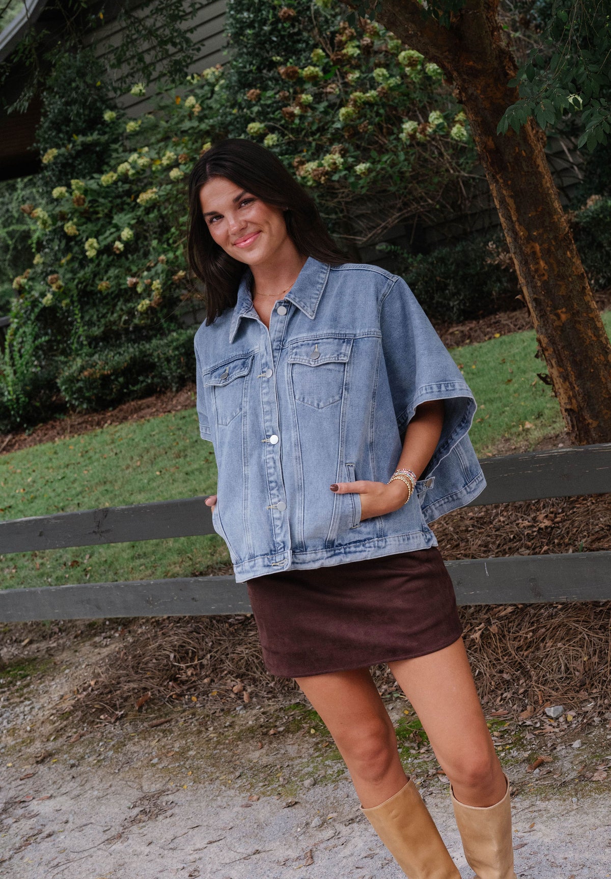 Macie Denim Cape Jacket
