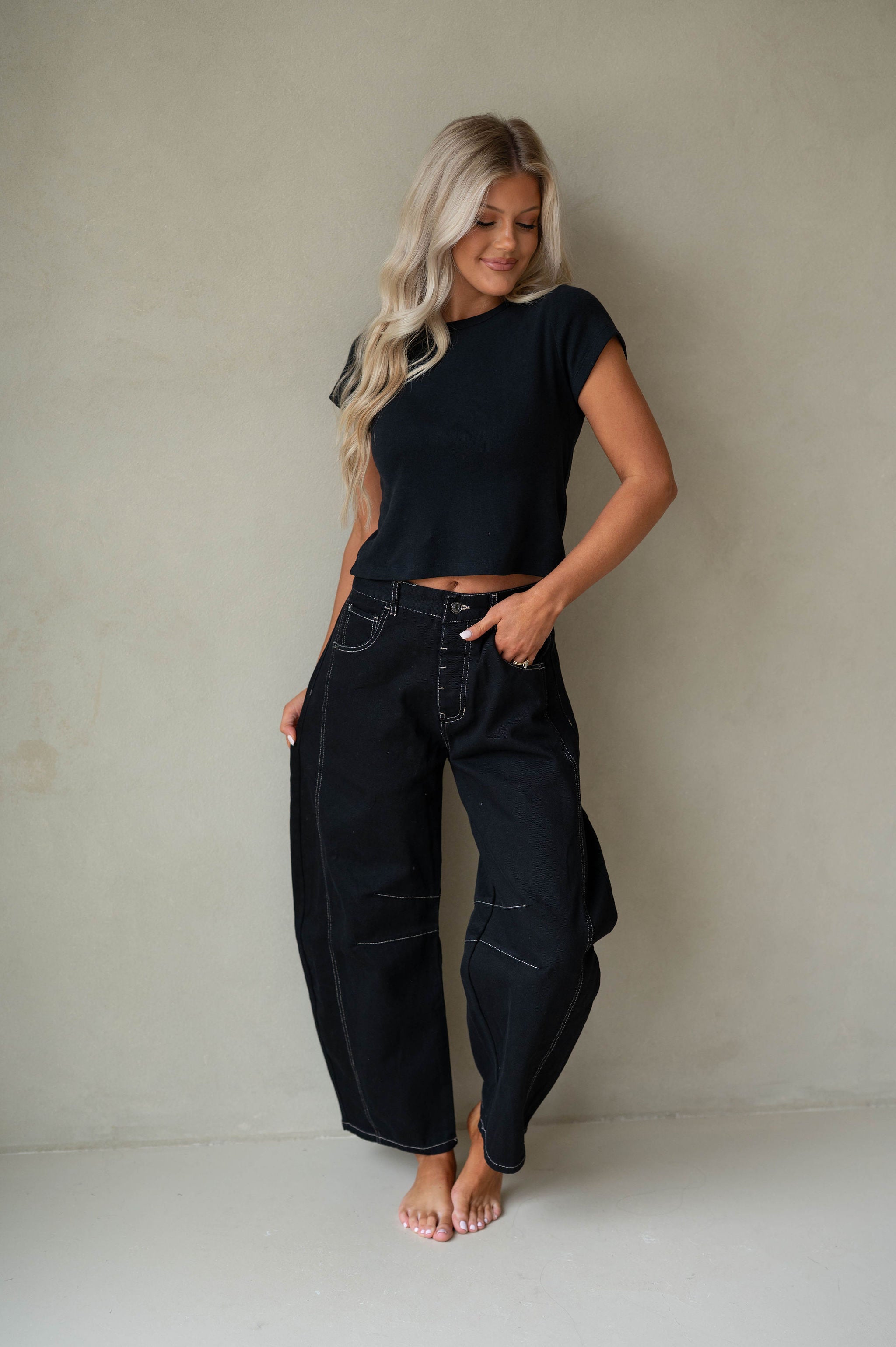 Ronny Denim Pants-Black
