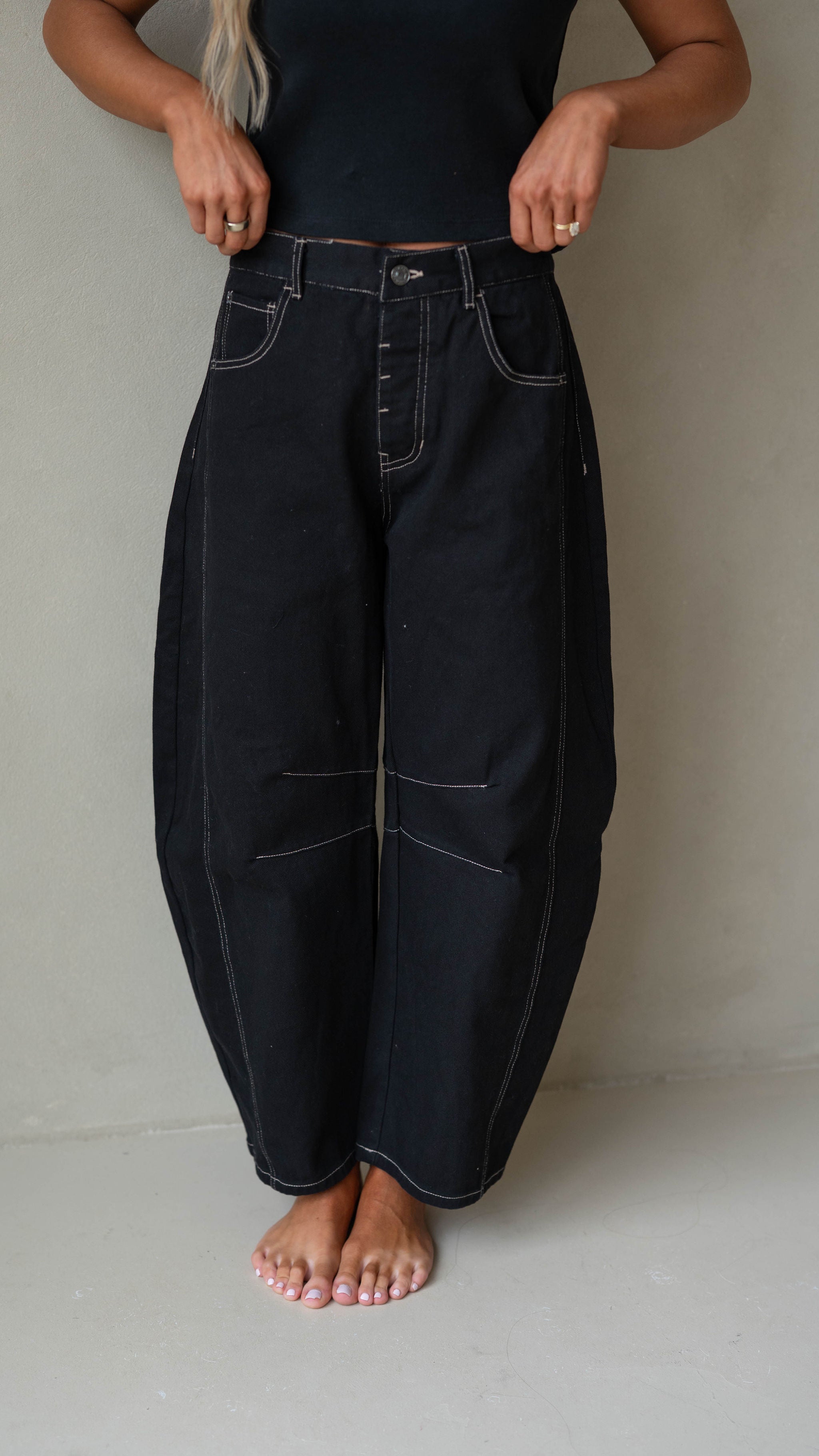 Ronny Denim Pants-Black