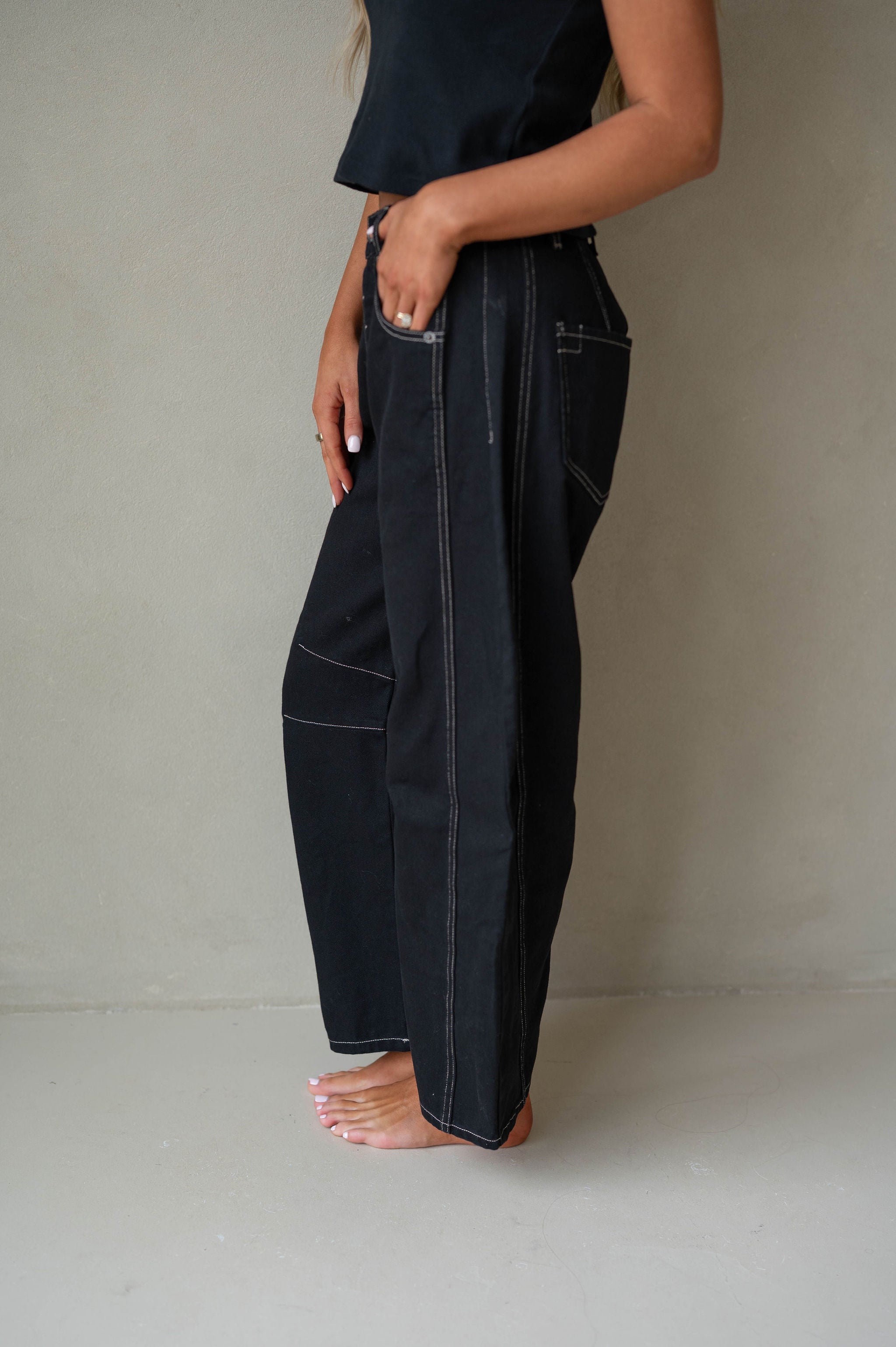 Ronny Denim Pants-Black