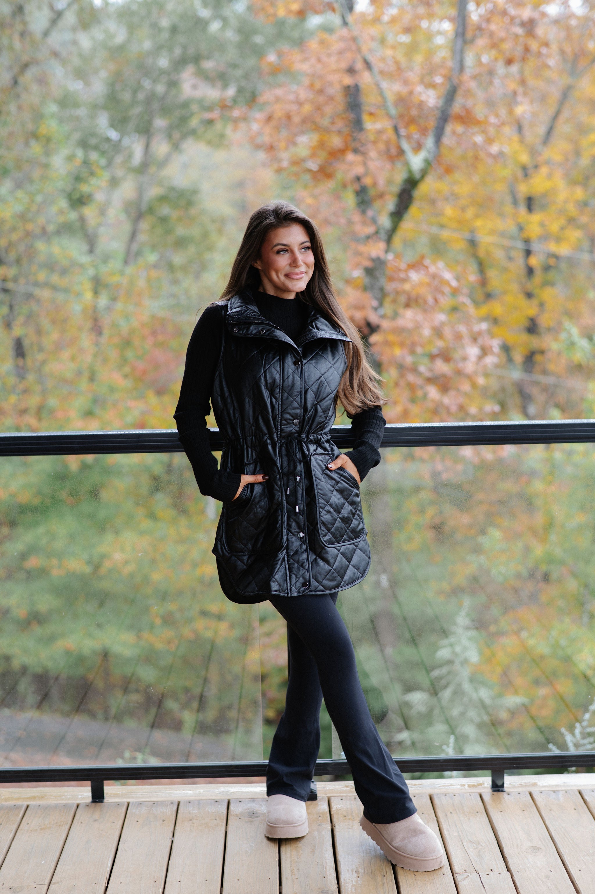 Harlow Puffer Vest-Black