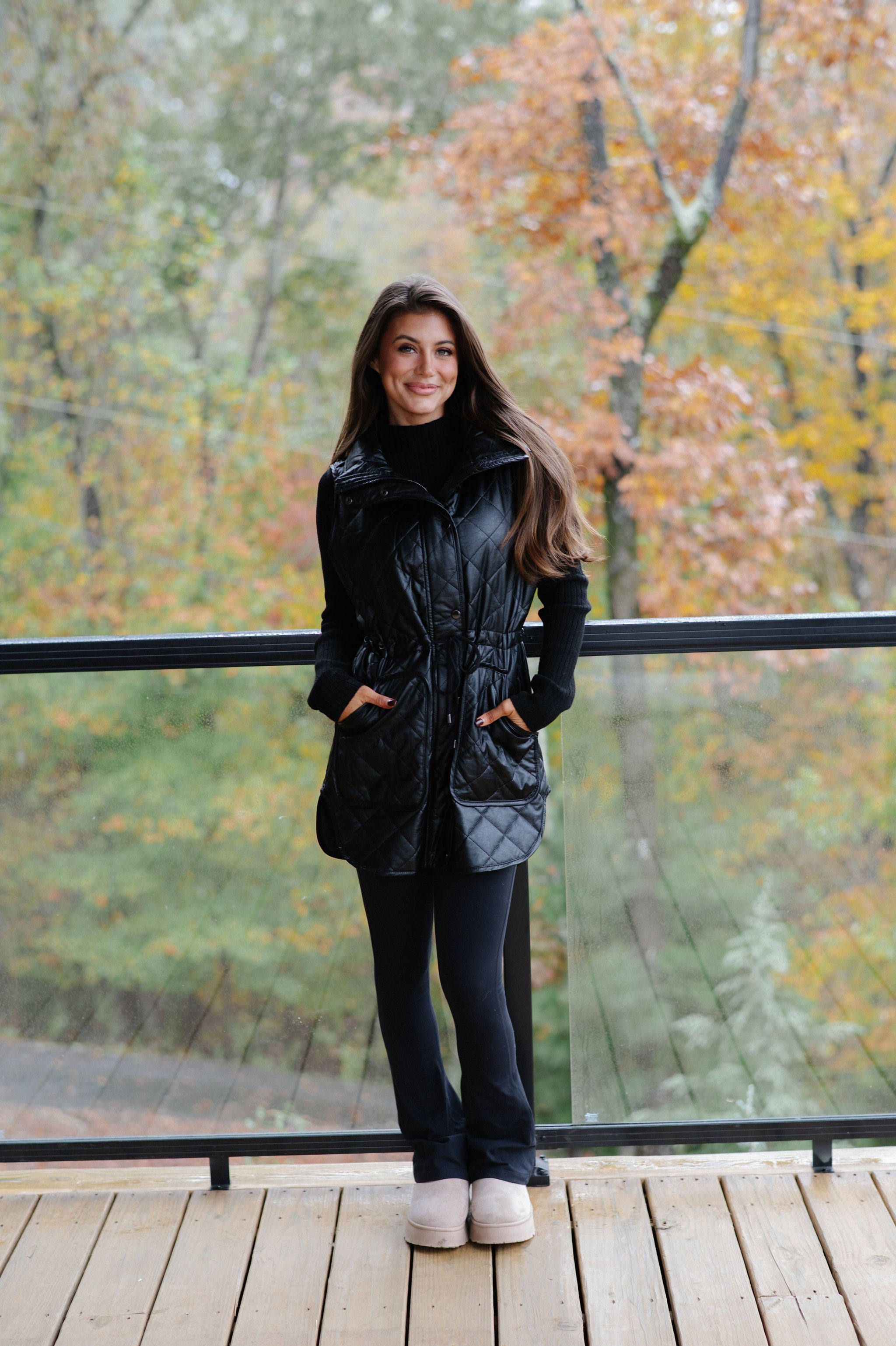 Harlow Puffer Vest-Black