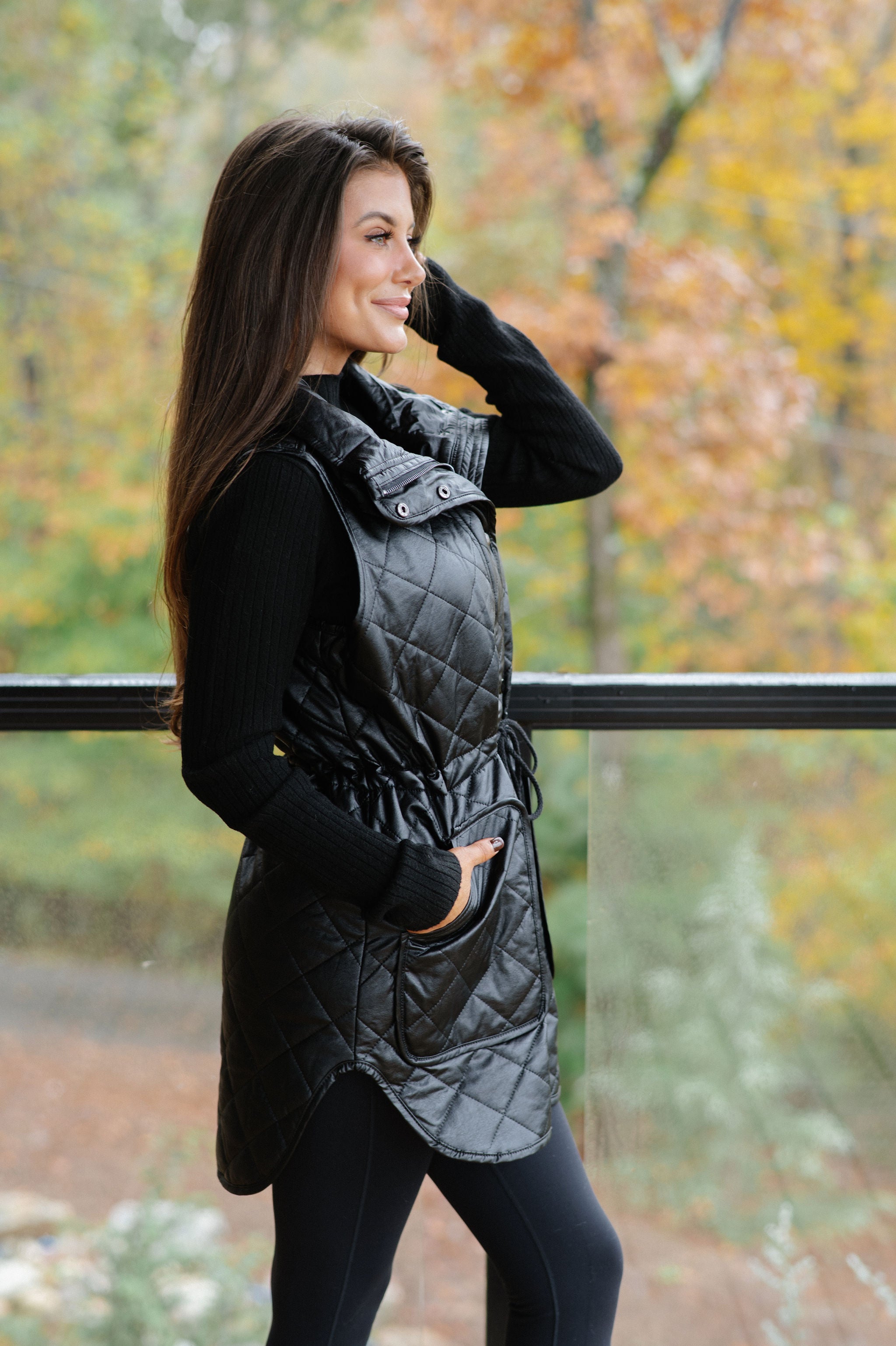 Harlow Puffer Vest-Black