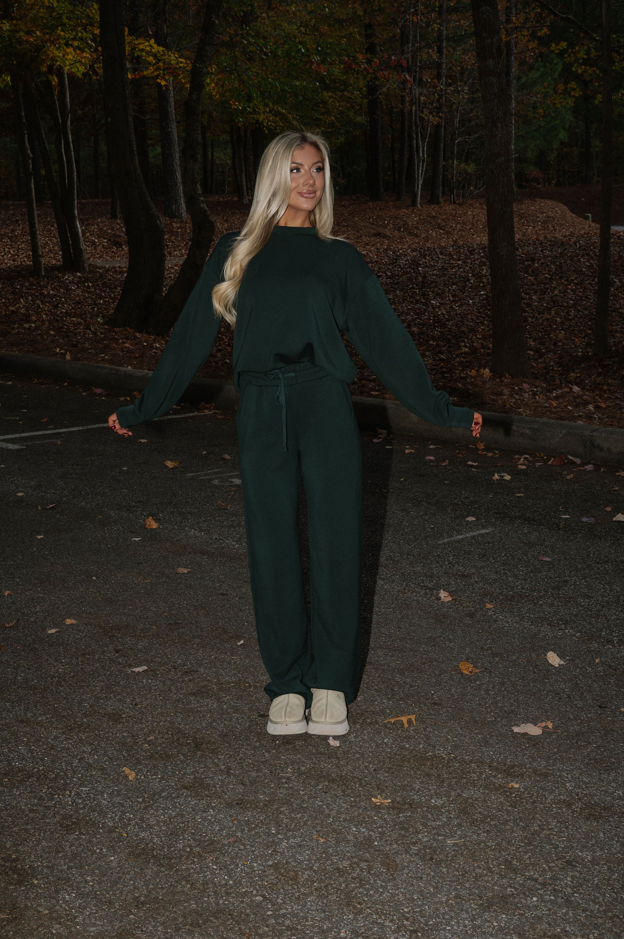 Nelson Scuba Pants Set-Dark Green