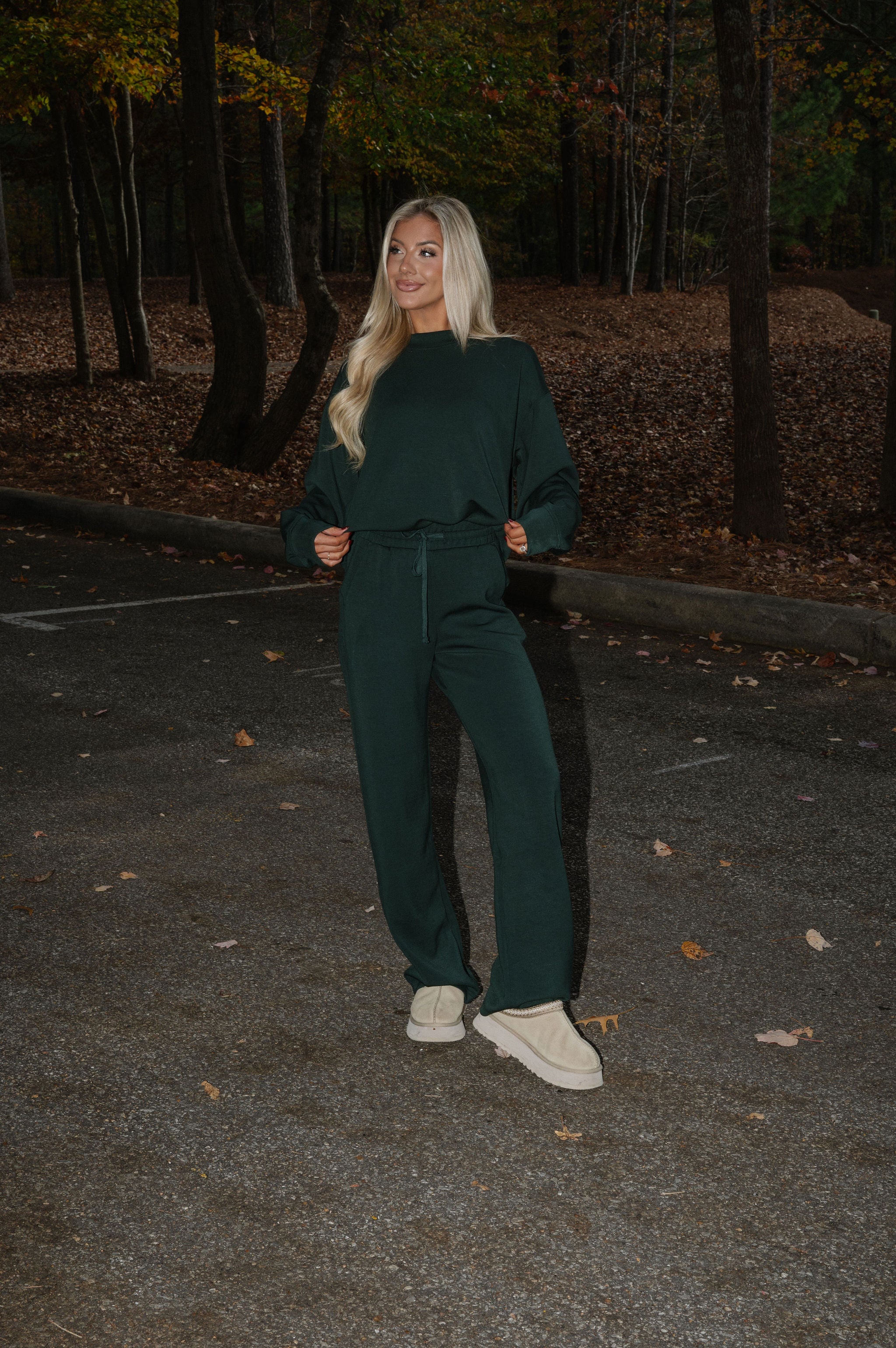 Nelson Scuba Pants Set-Dark Green