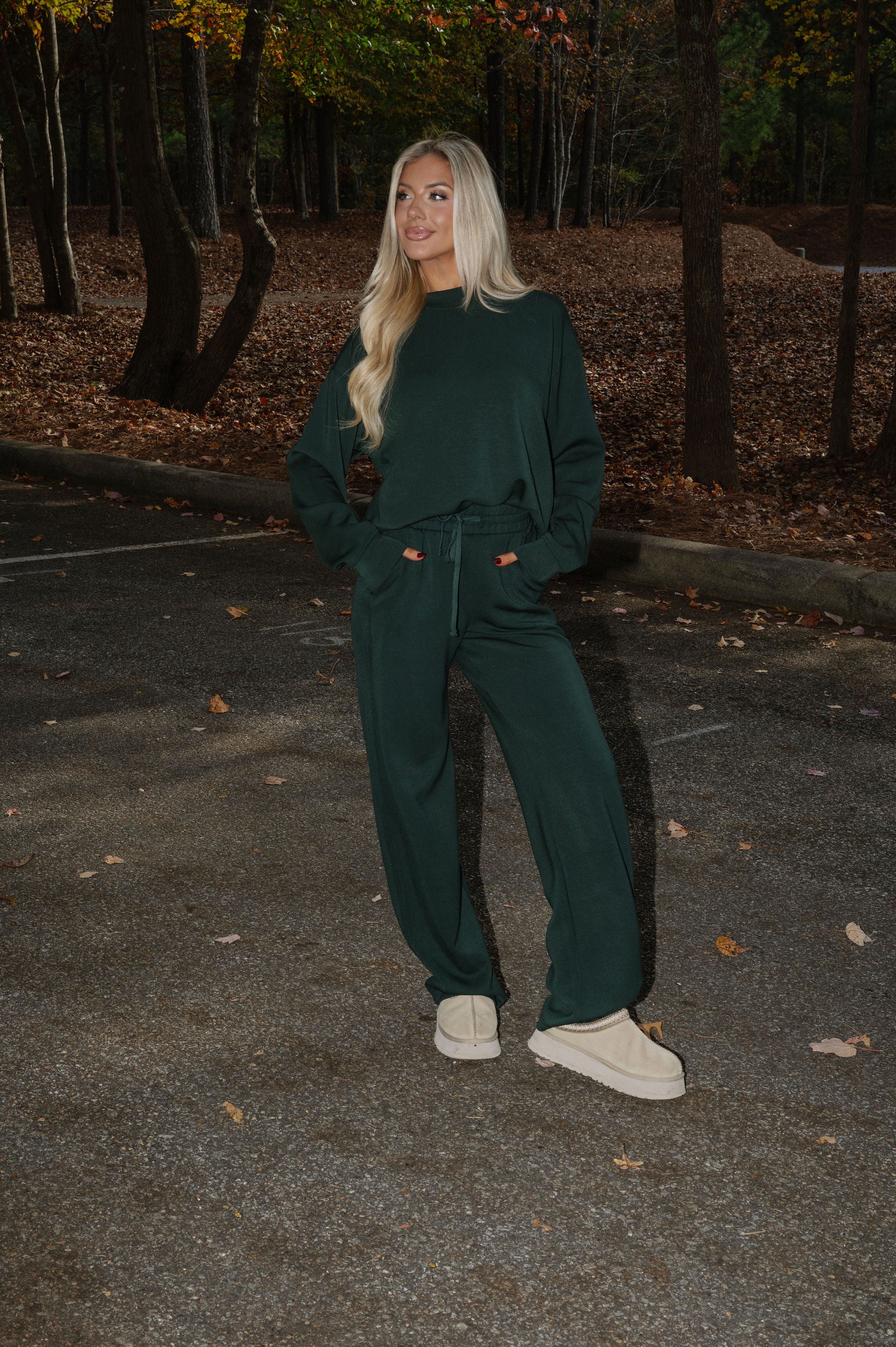 Nelson Scuba Pants Set-Dark Green