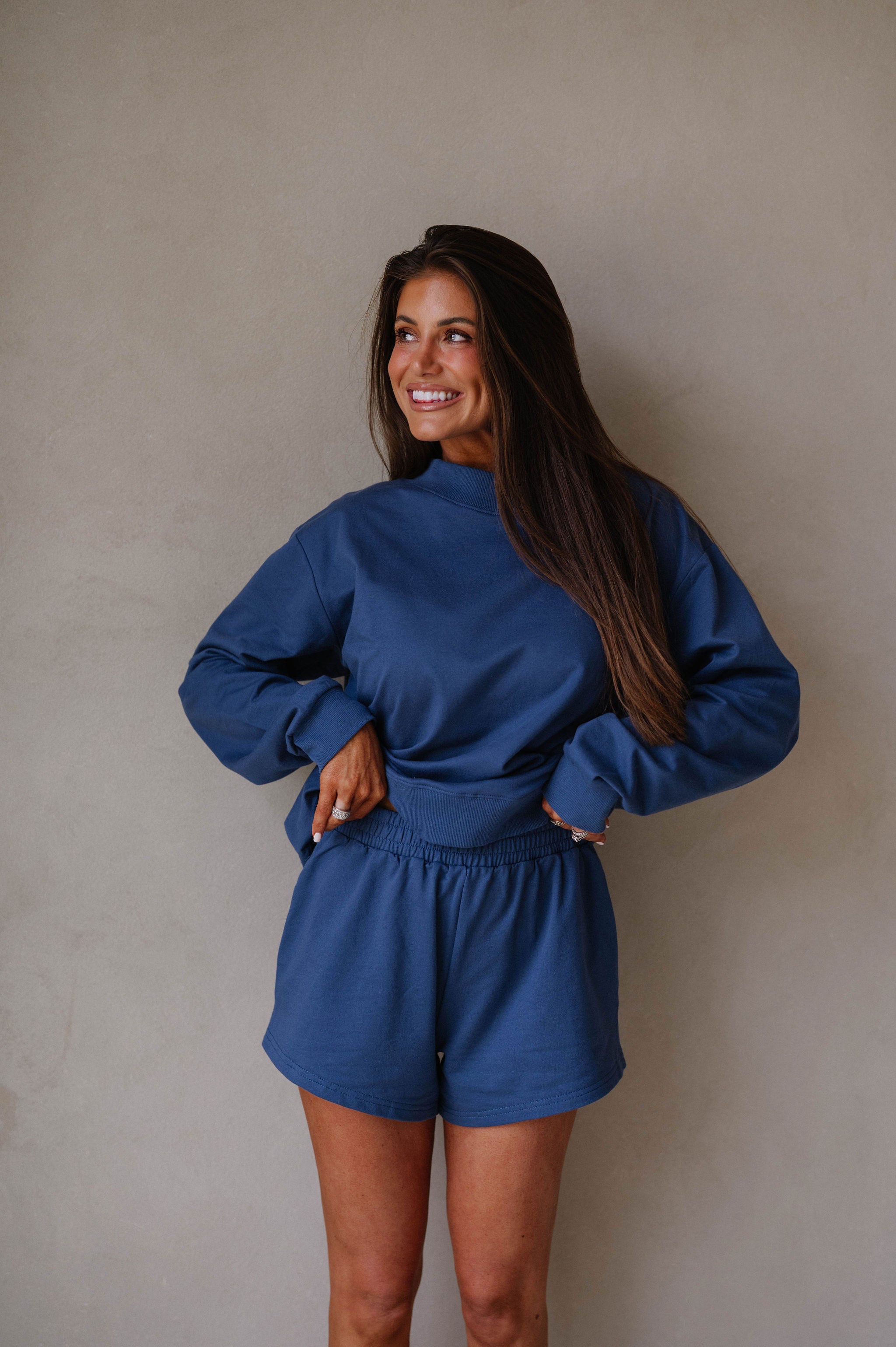 Brooke Shorts Set- Denim Blue