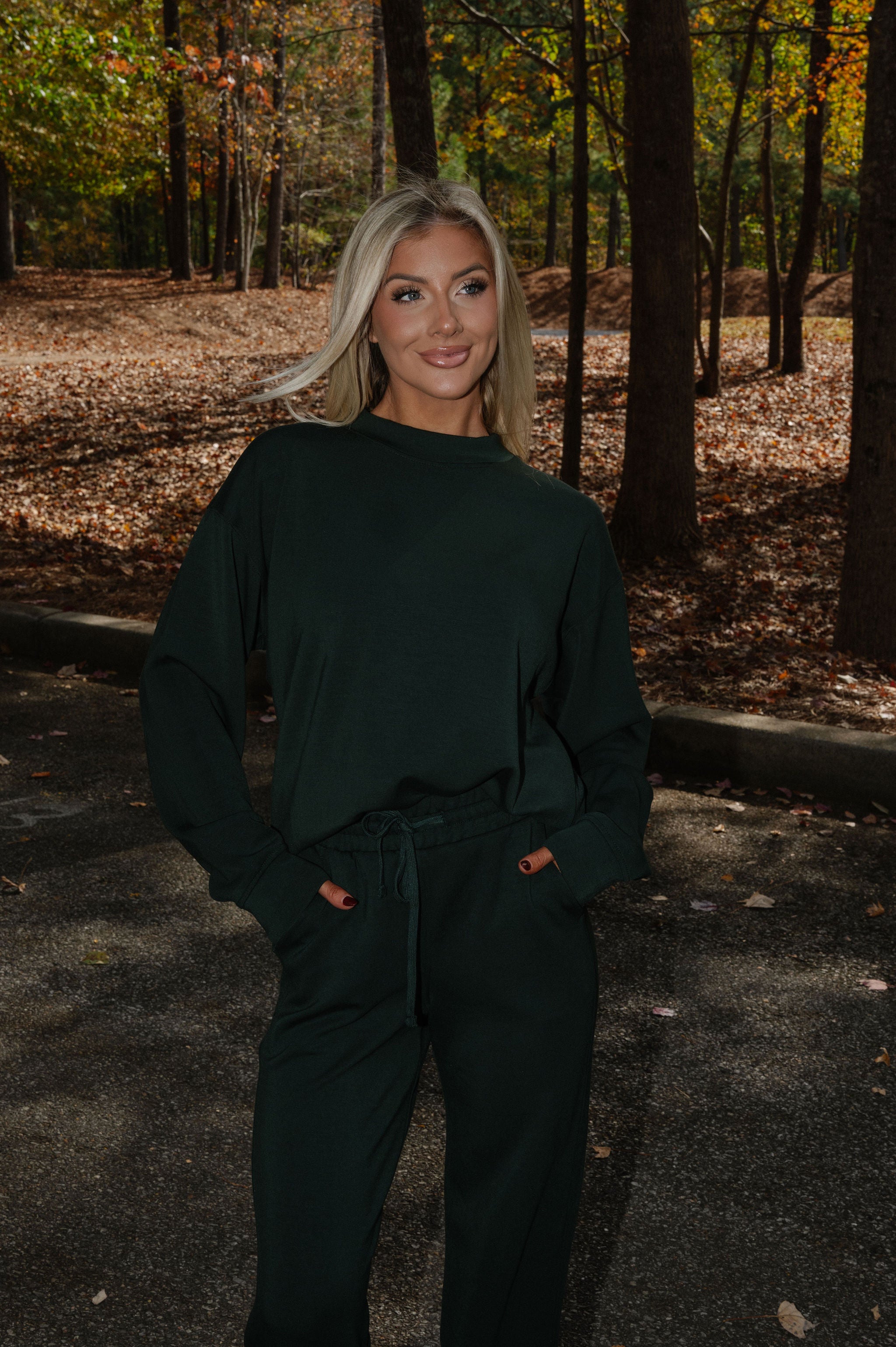 Nelson Scuba Pants Set-Dark Green