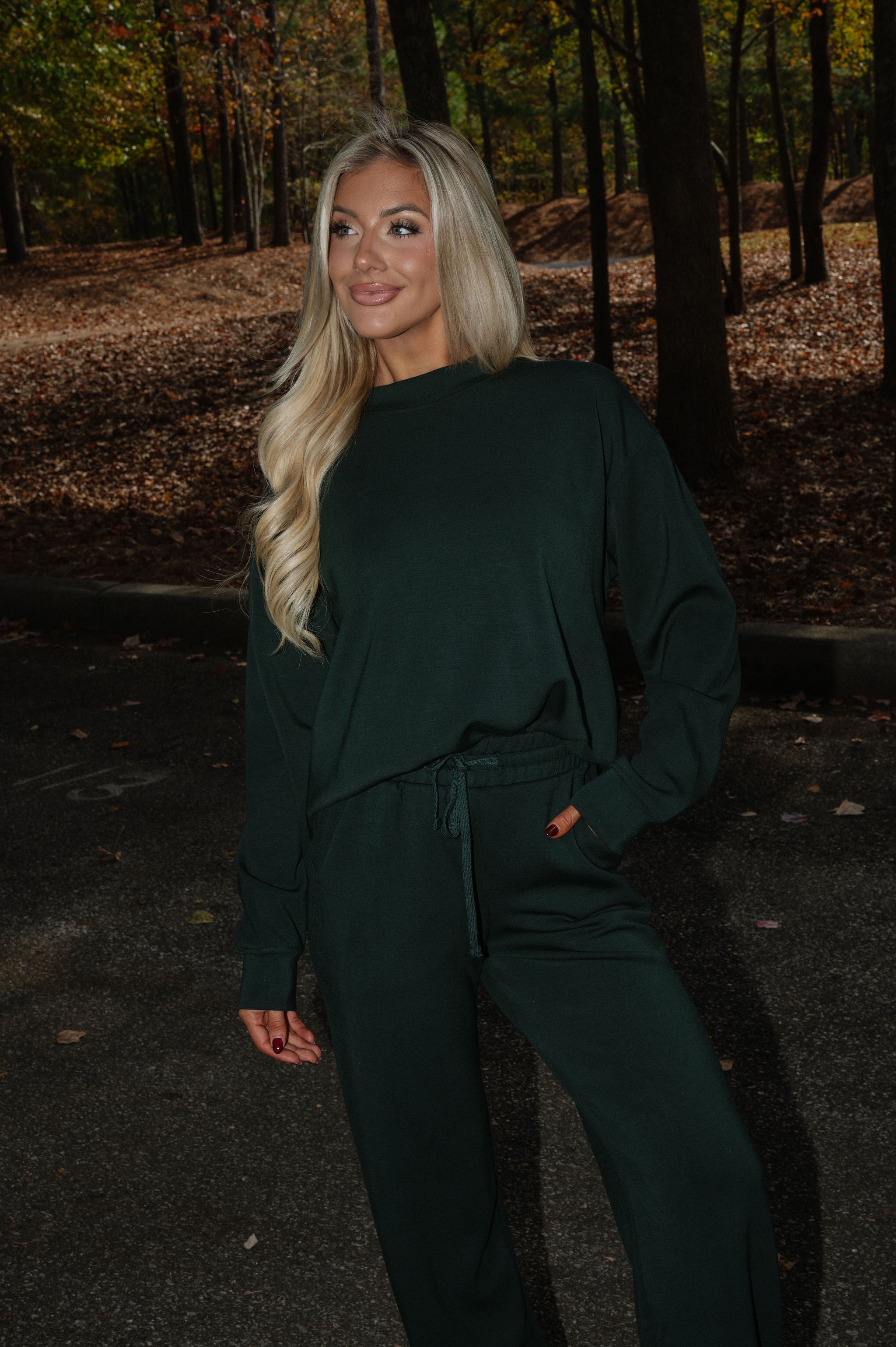 Nelson Scuba Pants Set-Dark Green