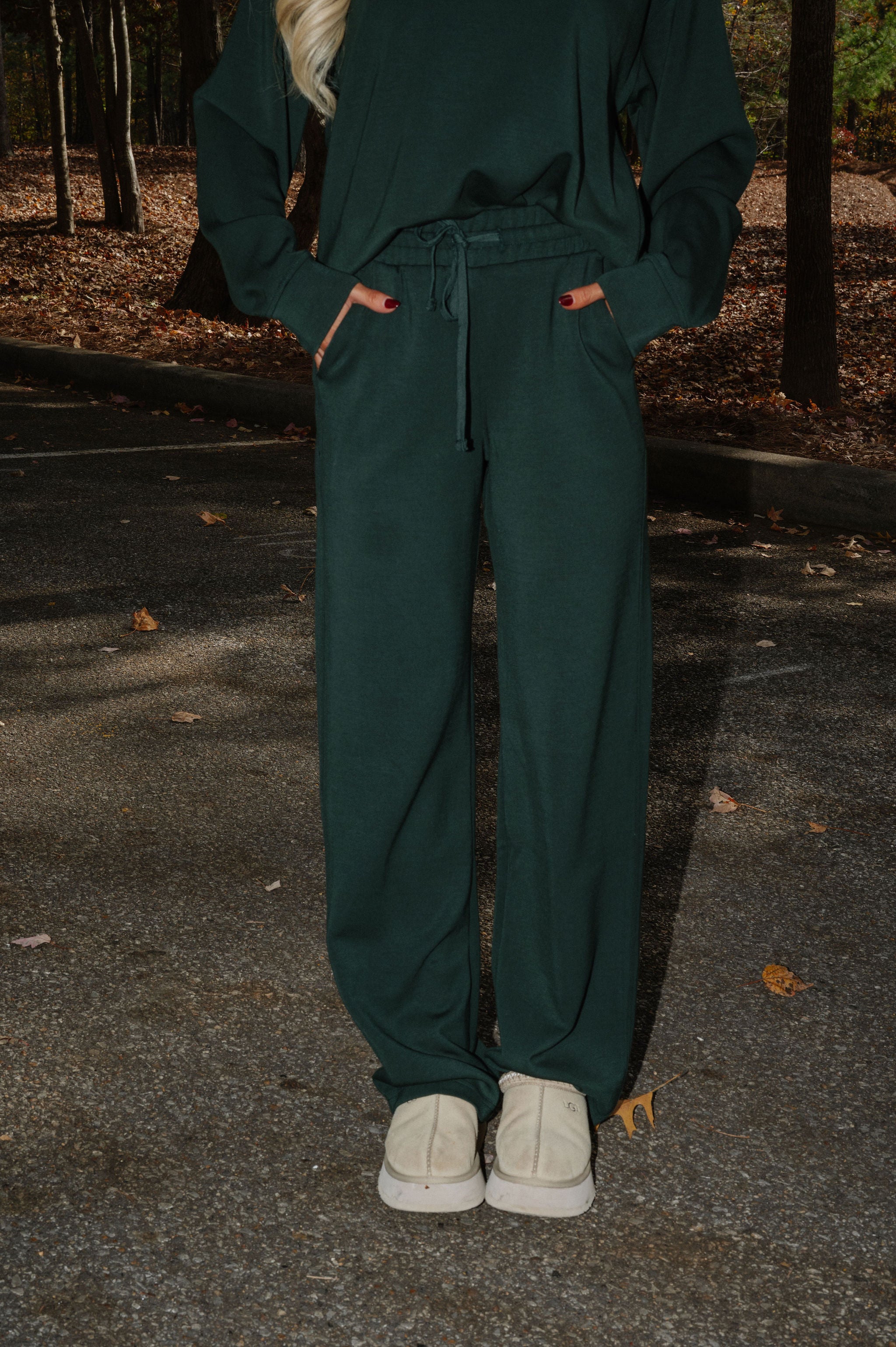 Nelson Scuba Pants Set-Dark Green